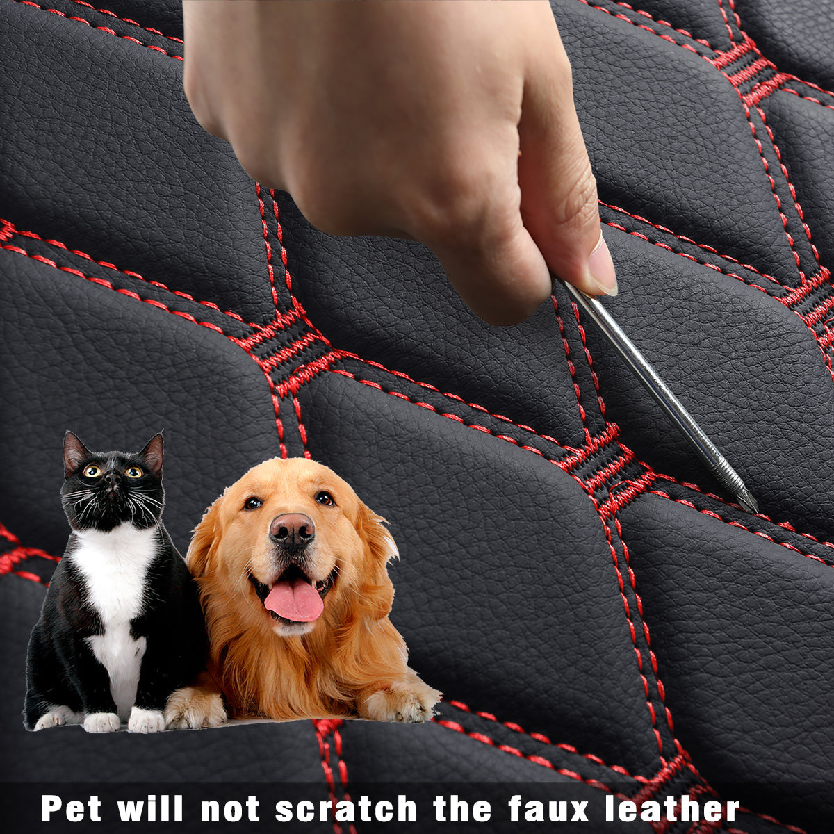 LUCKYMAN CLUB Jeep Cherokee Seat Covers fit for 2014-2025 Jeep Cherokee with Faux Leather All seasons are good Resist claw marks seat covers