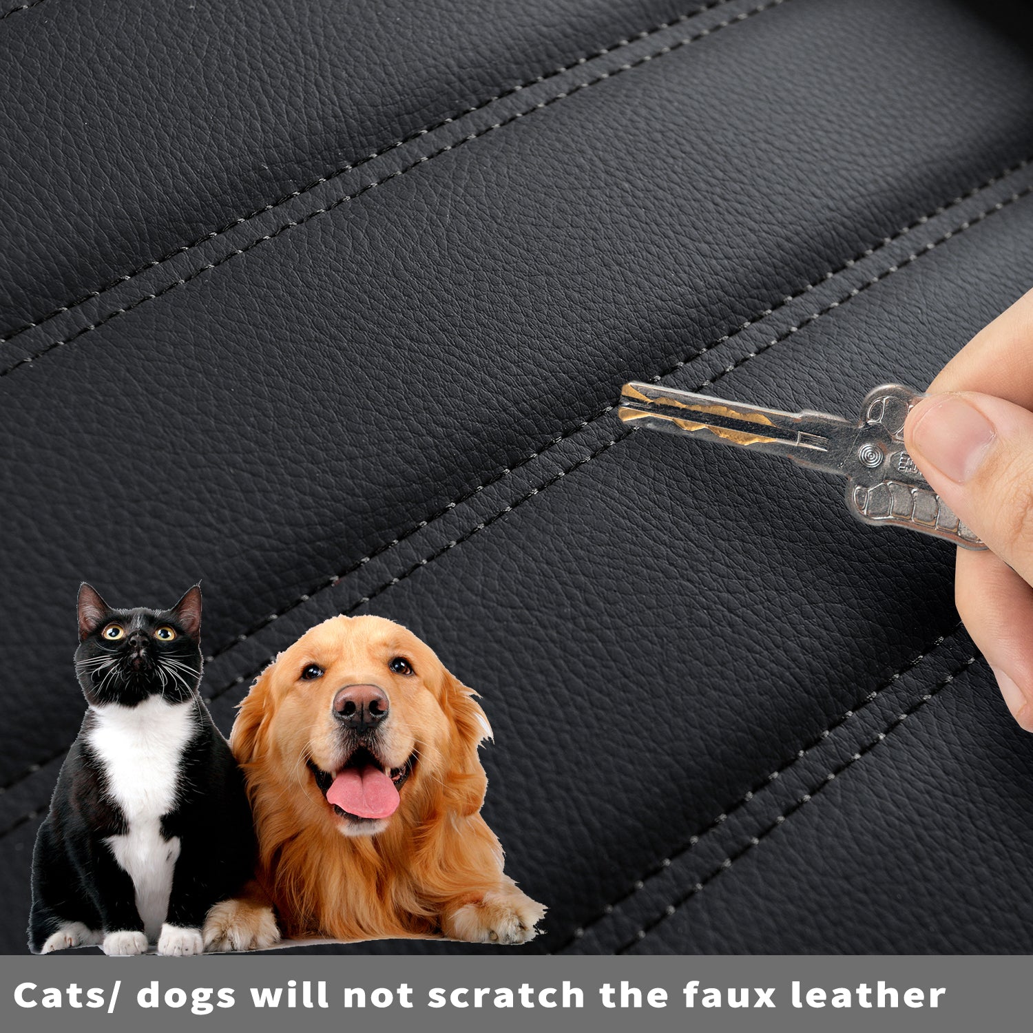 LUCKYMAN KLUBO Por F150 Faux-Ledaj Sidlokoj, Por F150 2009-2024 Super Crew Super Cab Regular Cab 2017-2023 Por F250 F350 F450 Super Duty Crew Cab