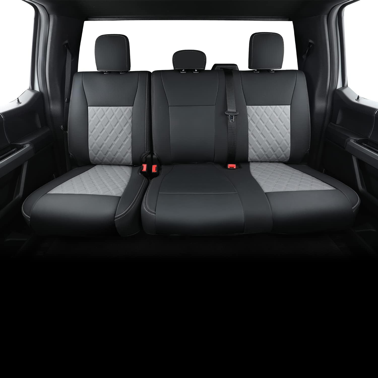 LUCKYMAN CLUB F150 SuperCrew 2009-2025 Custom Pickup Car Truck Seat Covers XLT, Waterproof Faux Leather, Full Coverage, Also Fit 2010-2025 F250/F350/F450