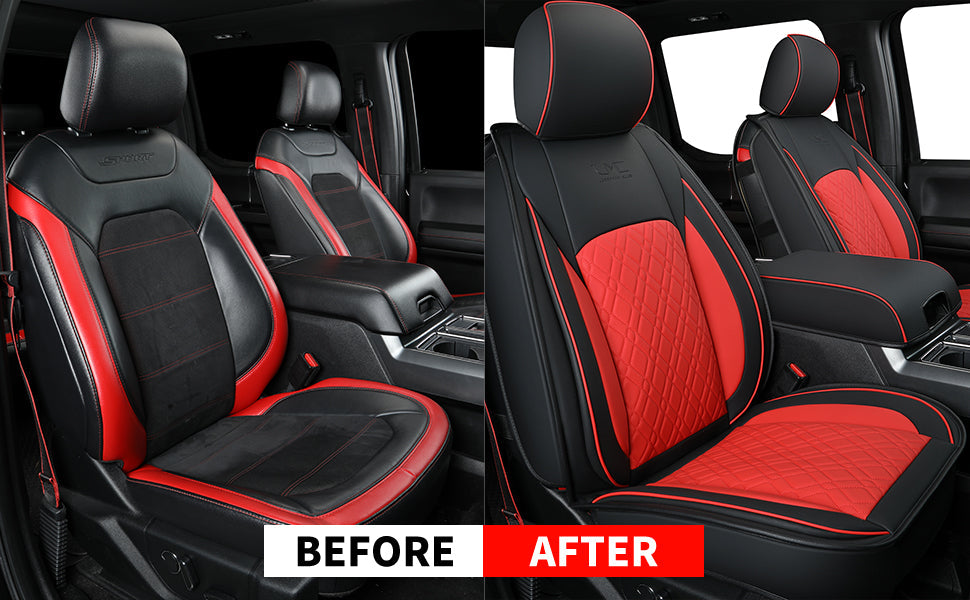 LUCKYMAN CLUB F150 Full Set Seat Covers, Fit 2015-2025 Ford F150 and 2017-2025 F250 F350 F450