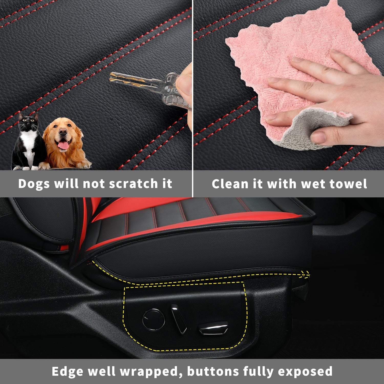 LUCKYMAN KLUBO Por F150 Faux-Ledaj Sidlokoj, Por F150 2009-2024 Super Crew Super Cab Regular Cab 2017-2023 Por F250 F350 F450 Super Duty Crew Cab