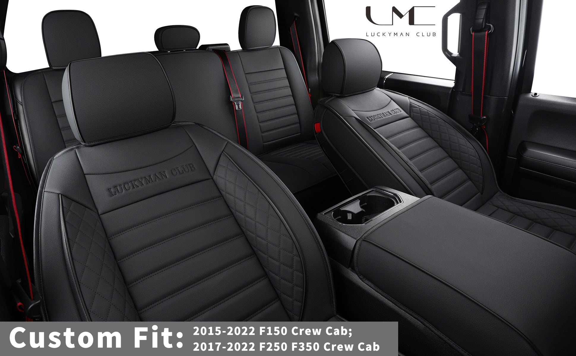 LUCKYMAN CLUB F150 Sidlokokovriloj Plena Aro kun Akvorezista Ledo, Aŭta Veturila Kusenkovrilo por Aŭtoj SUV Pick-up Kamiono Konvena por 2009 ĝis 2024 Ford F150 Carhartt kaj 2017 ĝis 2023 F250 F350 F450