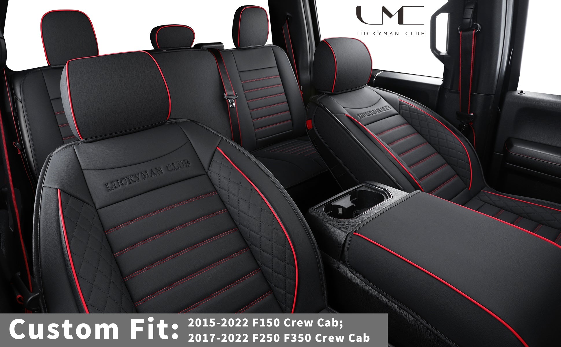 LUCKYMAN CLUB F150 Sidlokokovriloj Plena Aro kun Akvorezista Ledo, Aŭta Veturila Kusenkovrilo por Aŭtoj SUV Pick-up Kamiono Konvena por 2009 ĝis 2024 Ford F150 Carhartt kaj 2017 ĝis 2023 F250 F350 F450