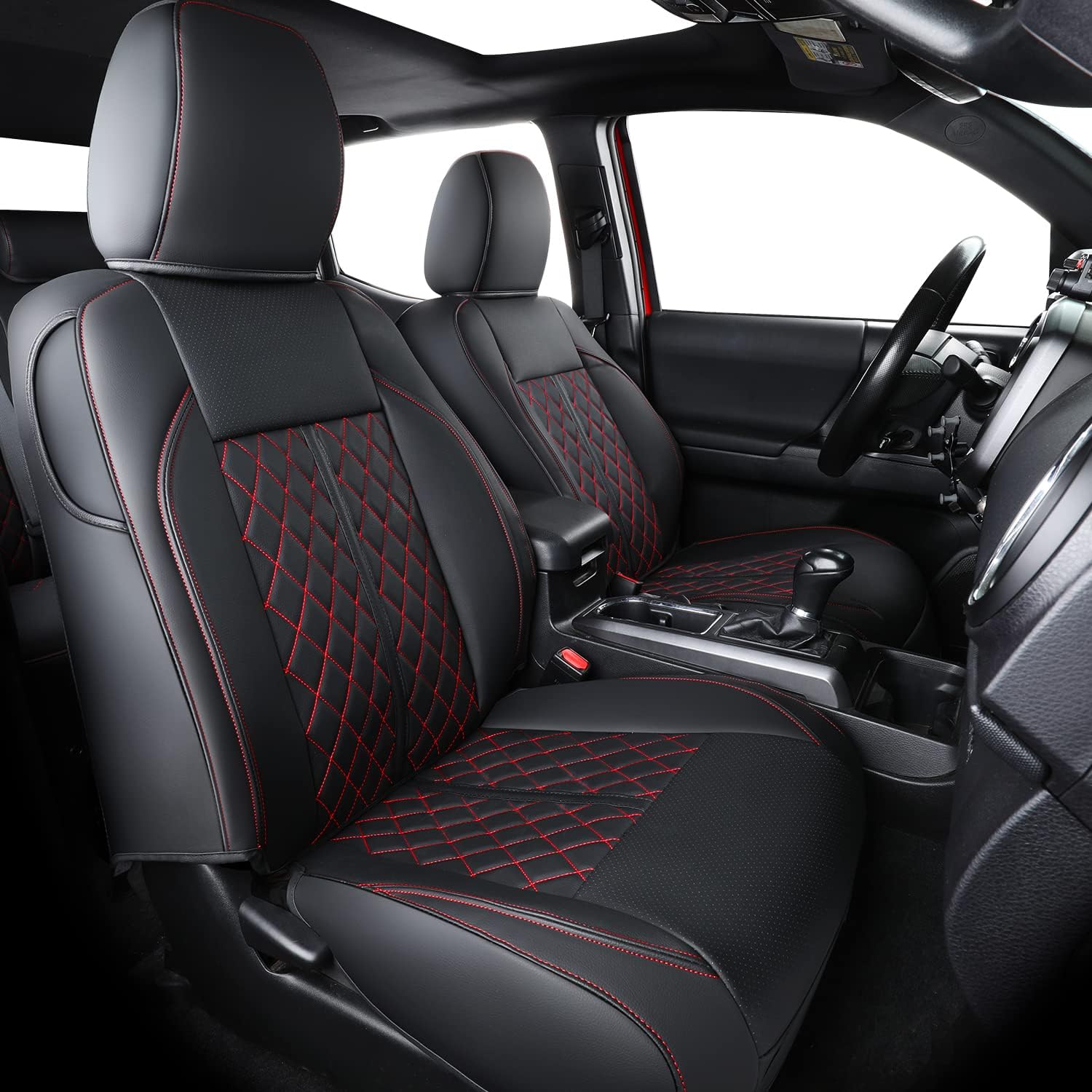 LUCKYMAN CLUB Tacoma Seat Covers Fit for 2016-2025 Tacoma Crew Cab/Double Cab with Water Proof Faux Leather