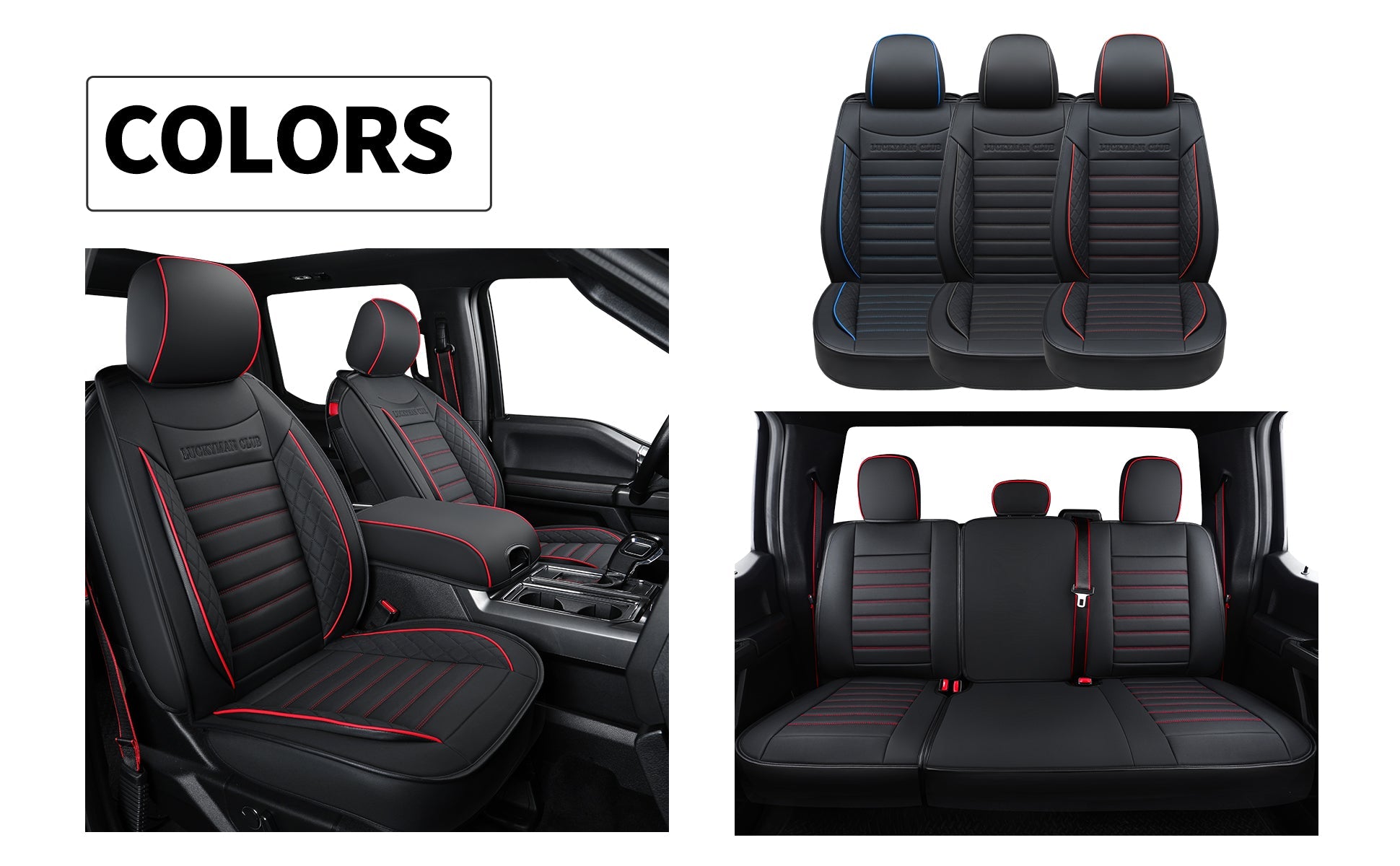 LUCKYMAN CLUB F150 Sidlokokovriloj Plena Aro kun Akvorezista Ledo, Aŭta Veturila Kusenkovrilo por Aŭtoj SUV Pick-up Kamiono Konvena por 2009 ĝis 2024 Ford F150 Carhartt kaj 2017 ĝis 2023 F250 F350 F450