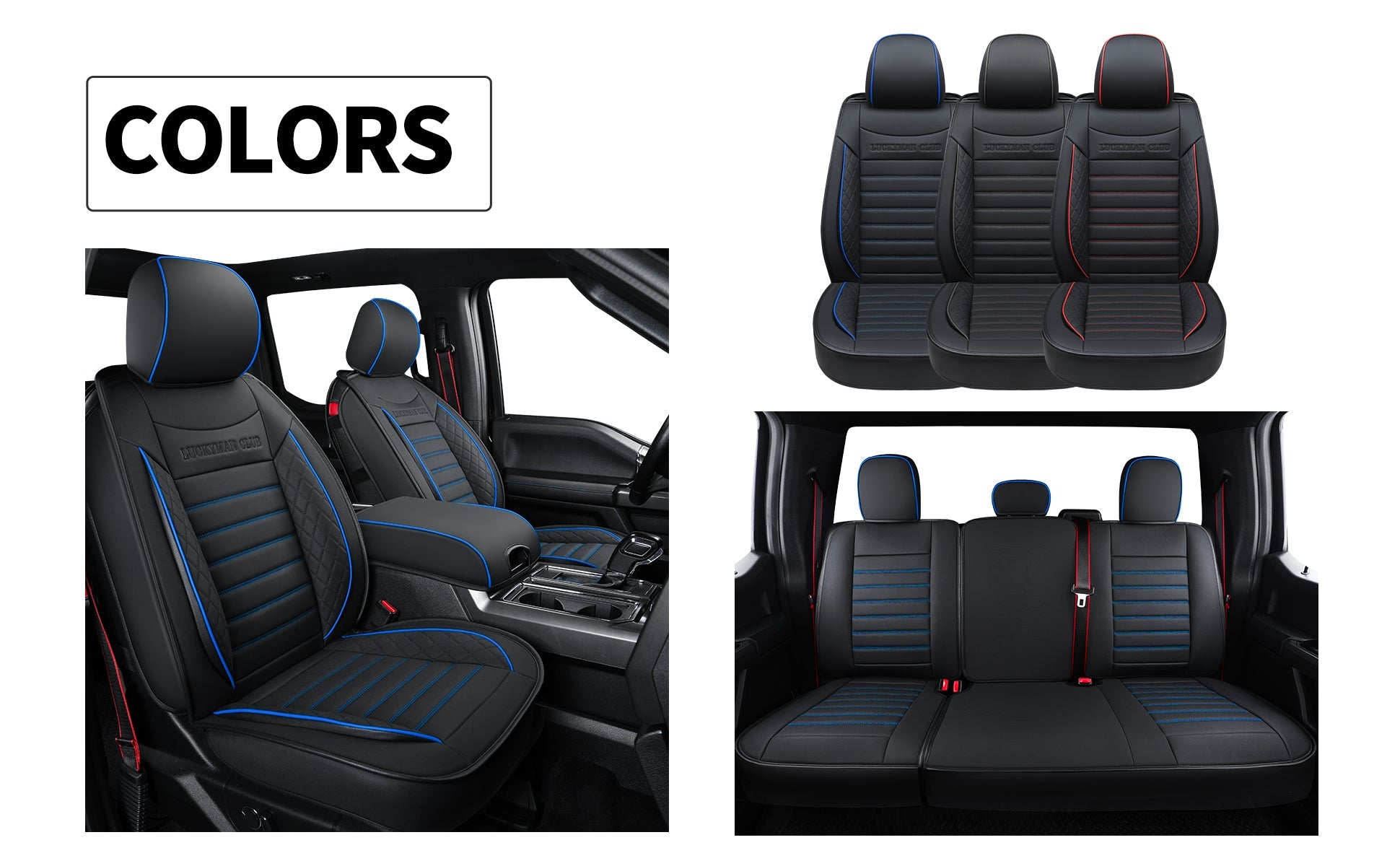 LUCKYMAN CLUB F150 Sidlokokovriloj Plena Aro kun Akvorezista Ledo, Aŭta Veturila Kusenkovrilo por Aŭtoj SUV Pick-up Kamiono Konvena por 2009 ĝis 2024 Ford F150 Carhartt kaj 2017 ĝis 2023 F250 F350 F450