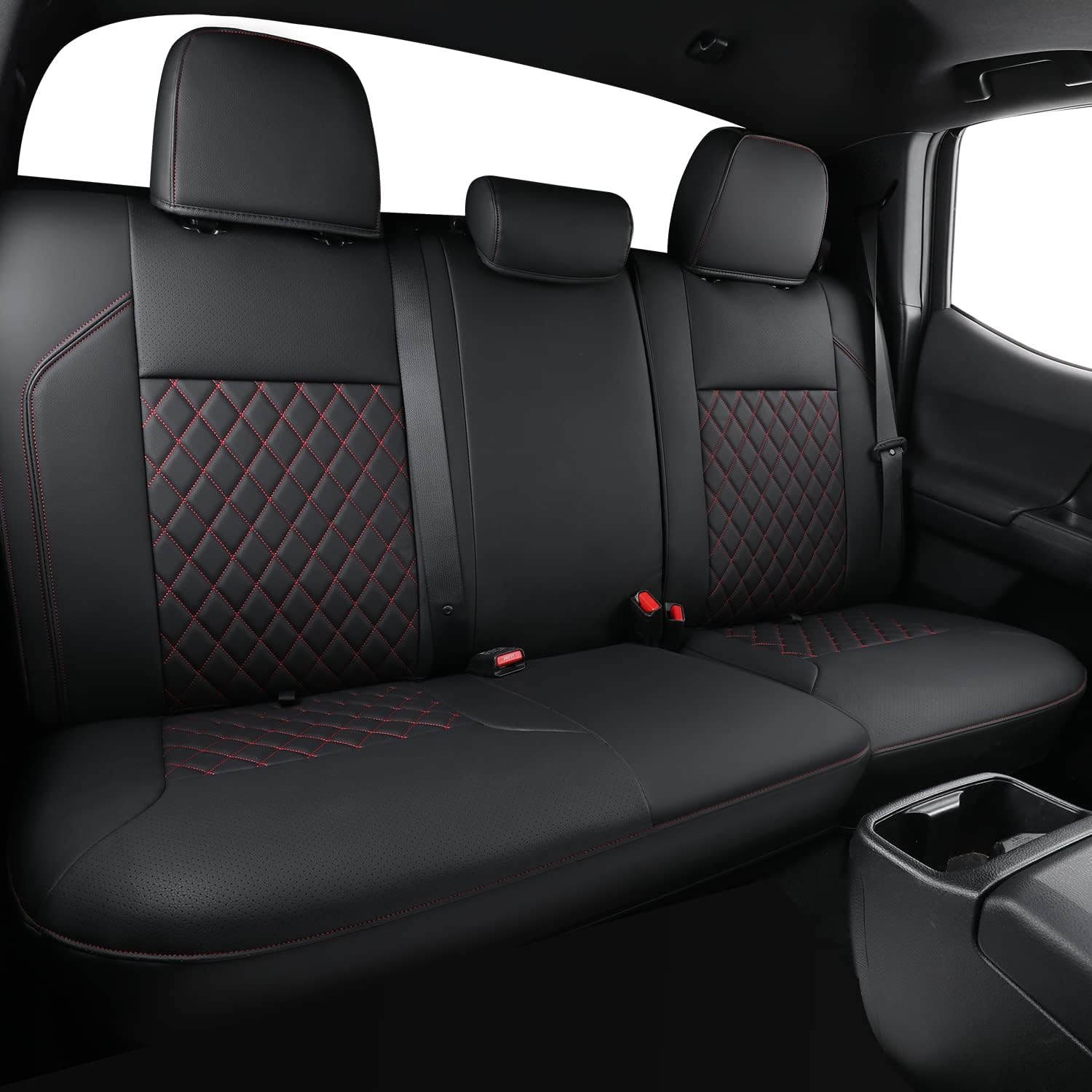 LUCKYMAN CLUB Tacoma Seat Covers Fit for 2016-2025 Tacoma Crew Cab/Double Cab with Water Proof Faux Leather