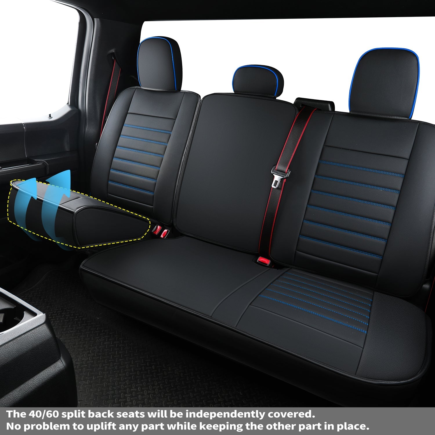 LUCKYMAN CLUB F150 Sidlokokovriloj Plena Aro kun Akvorezista Ledo, Aŭta Veturila Kusenkovrilo por Aŭtoj SUV Pick-up Kamiono Konvena por 2009 ĝis 2024 Ford F150 Carhartt kaj 2017 ĝis 2023 F250 F350 F450