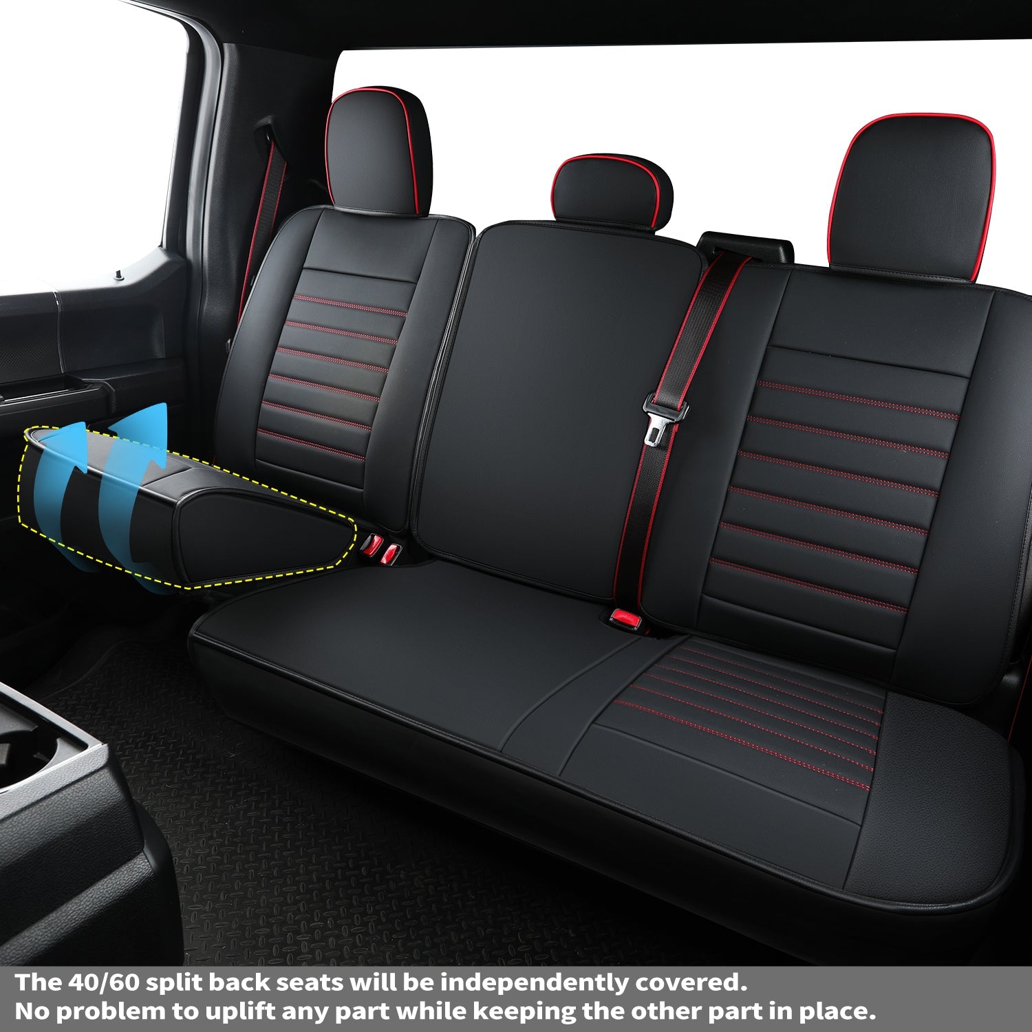 LUCKYMAN CLUB F150 Sidlokokovriloj Plena Aro kun Akvorezista Ledo, Aŭta Veturila Kusenkovrilo por Aŭtoj SUV Pick-up Kamiono Konvena por 2009 ĝis 2024 Ford F150 Carhartt kaj 2017 ĝis 2023 F250 F350 F450