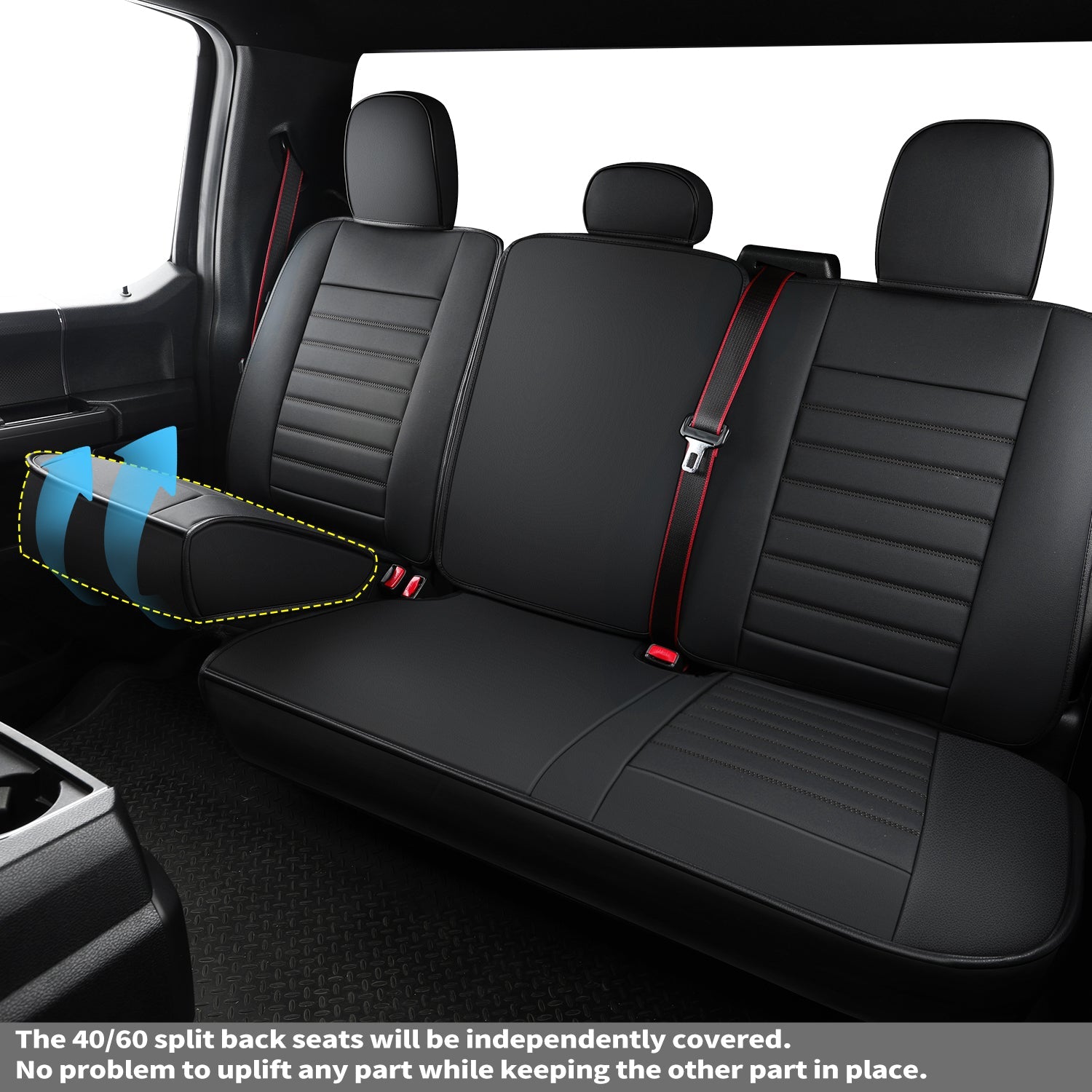 LUCKYMAN CLUB F150 Sidlokokovriloj Plena Aro kun Akvorezista Ledo, Aŭta Veturila Kusenkovrilo por Aŭtoj SUV Pick-up Kamiono Konvena por 2009 ĝis 2024 Ford F150 Carhartt kaj 2017 ĝis 2023 F250 F350 F450