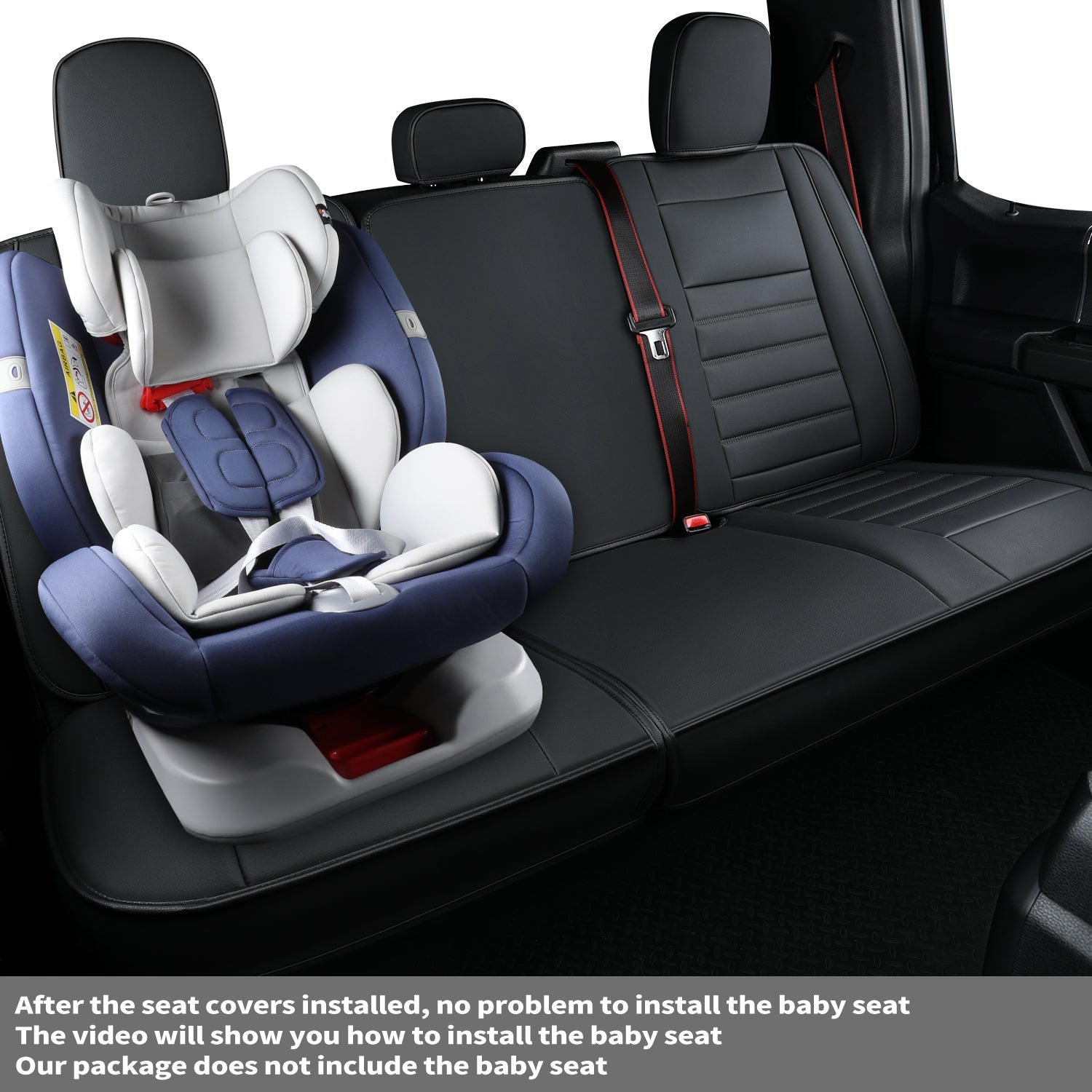 LUCKYMAN KLUBO Por F150 Faux-Ledaj Sidlokoj, Por F150 2009-2024 Super Crew Super Cab Regular Cab 2017-2023 Por F250 F350 F450 Super Duty Crew Cab