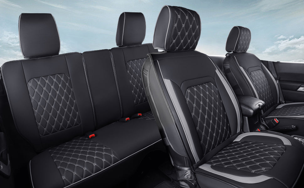 LUCKYMAN KLUBO Jeep Wrangler JK JL Antaŭaj Seĝaj Kovriloj Propra Fit 2/4 Pordo 2007-2024 Senlima Rubikono 392 Sahara Willys Sport Alta Altitudo Kamiono Kamiono Akvorezista Ledo