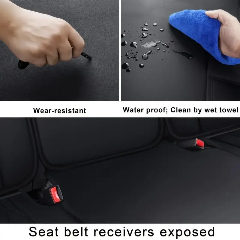 LUCKYMAN CLUB F150 Full-Set Seat Covers with Waterproof Faux Leather, Fit 2015-2025 Ford F150 and 2017-2025 F250 F350 F450