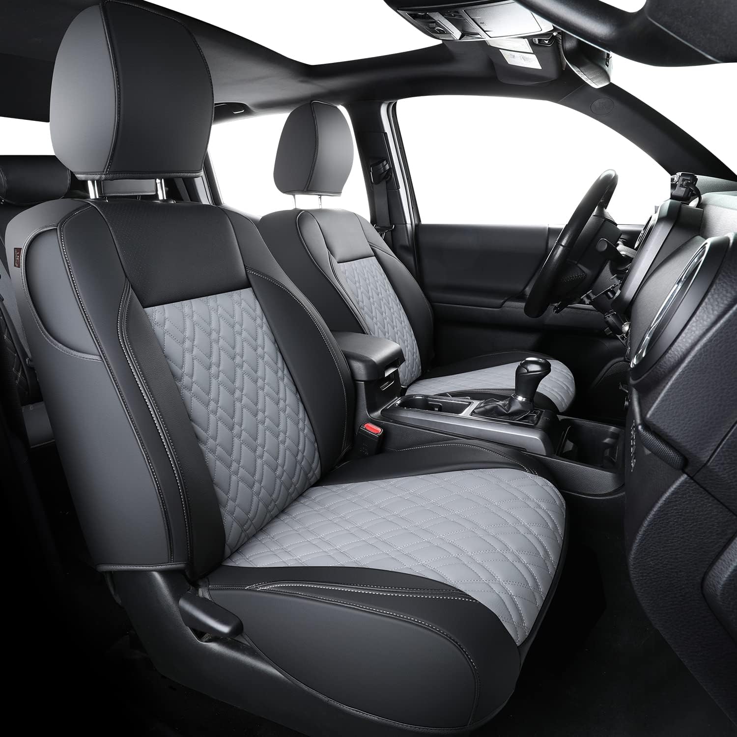 LUCKYMAN CLUB Tacoma Seat Covers, Fit for 2016-2025 Tacoma Crew Double Cab SR SR5 TRD Sport TRD Off-Road TRD PRO and SR SR5 TRD Sport TRD Off-Road TRD PRO Limited with Water Proof Faux Leather