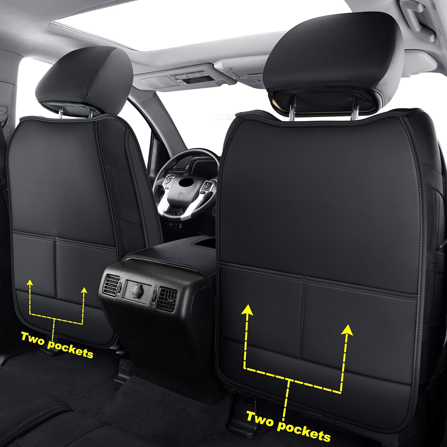 LUCKYMAN CLUB Tundra-Sitzbezüge, passend für 2014–2021 Tundra Crew Cab CrewMax Double Cab Regular Cab Pickup Trucks mit wasserdichtem Kunstleder