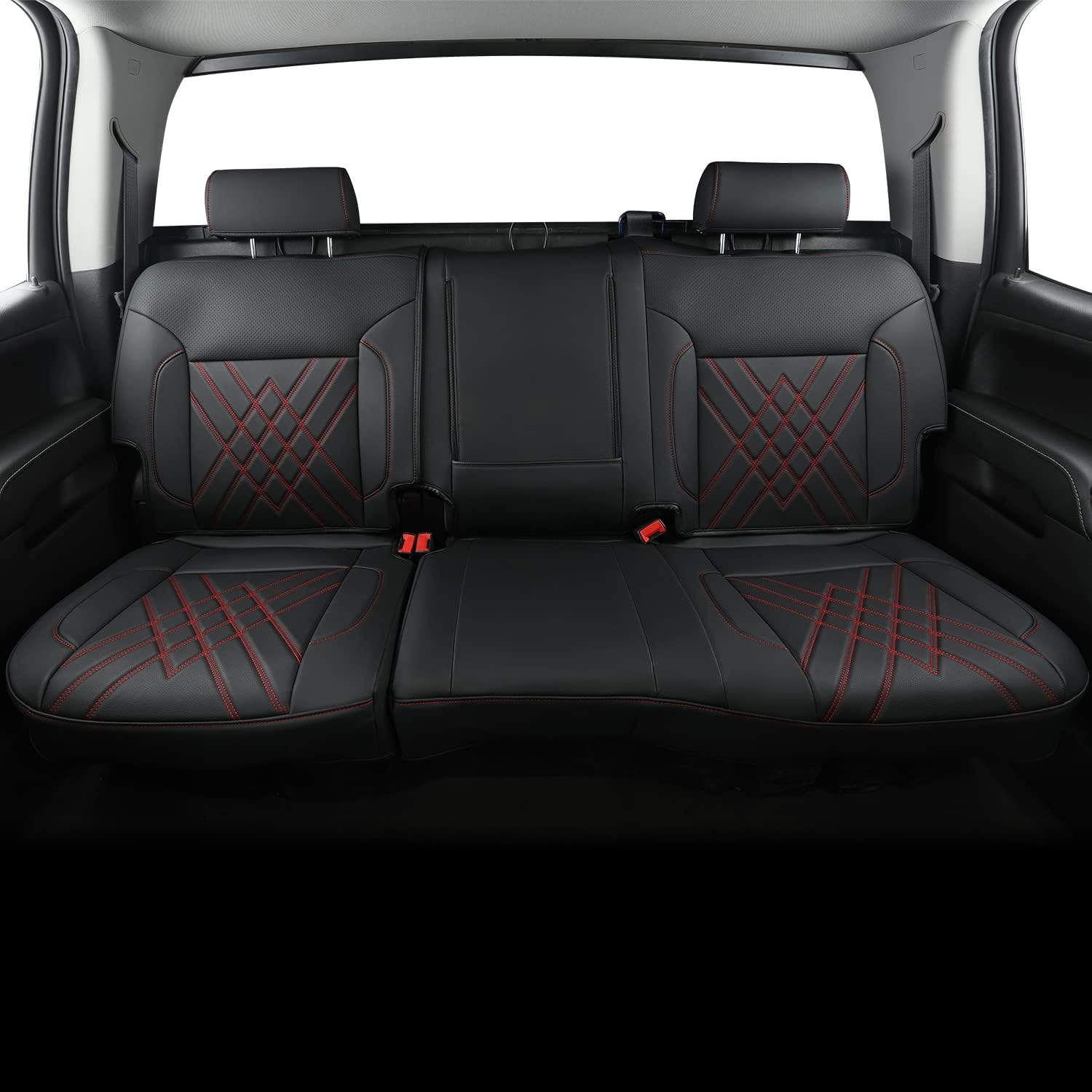 LUCKYMAN CLUB Chevy Silverado Leather truck Seat Covers 2014-2018 For1500&2500&3500HD Custom-made all-enveloped, all-season, waterproof leather