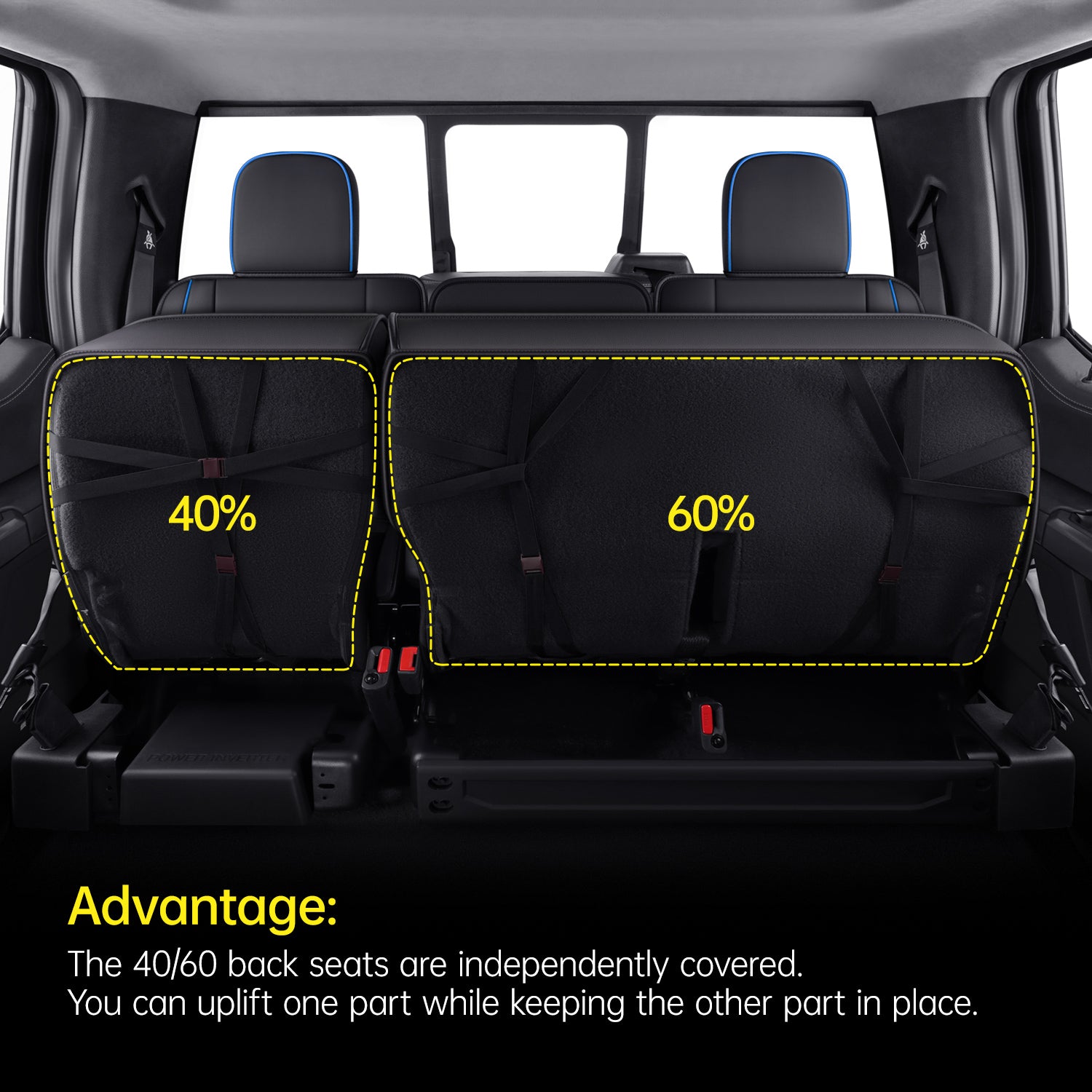 LUCKYMAN CLUB Ford F150 Faux Leather Seat Covers for 2015-2025 F150 SuperDriver and 2017-2025 F250 F350 F450 SuperDriver Cab Leather Trucks, All Season Universal Full Surround Specialty Seat Covers