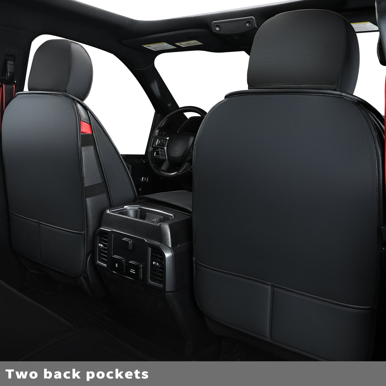 LUCKYMAN KLUBO Por F150 Faux-Ledaj Sidlokoj, Por F150 2009-2024 Super Crew Super Cab Regular Cab 2017-2023 Por F250 F350 F450 Super Duty Crew Cab