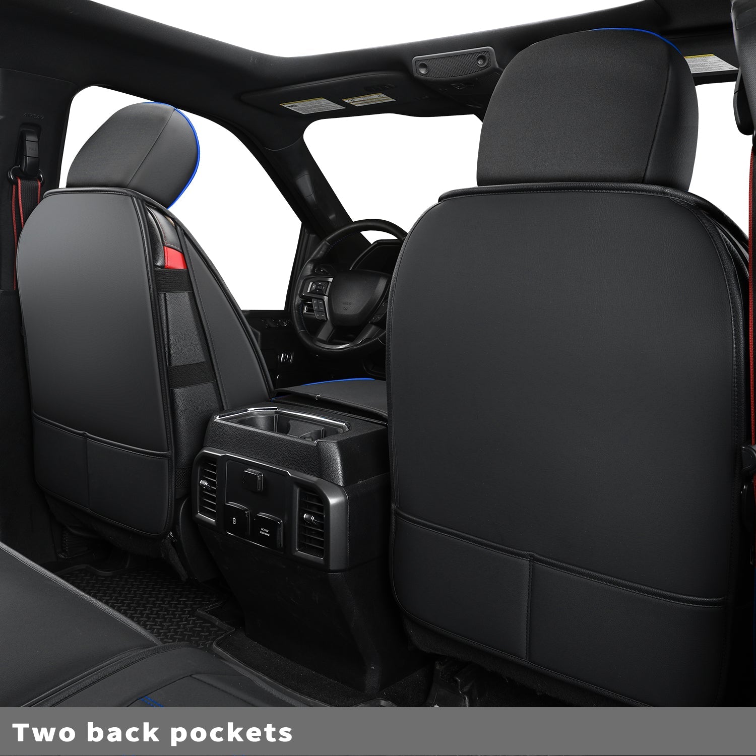 LUCKYMAN CLUB F150 Sidlokokovriloj Plena Aro kun Akvorezista Ledo, Aŭta Veturila Kusenkovrilo por Aŭtoj SUV Pick-up Kamiono Konvena por 2009 ĝis 2024 Ford F150 Carhartt kaj 2017 ĝis 2023 F250 F350 F450