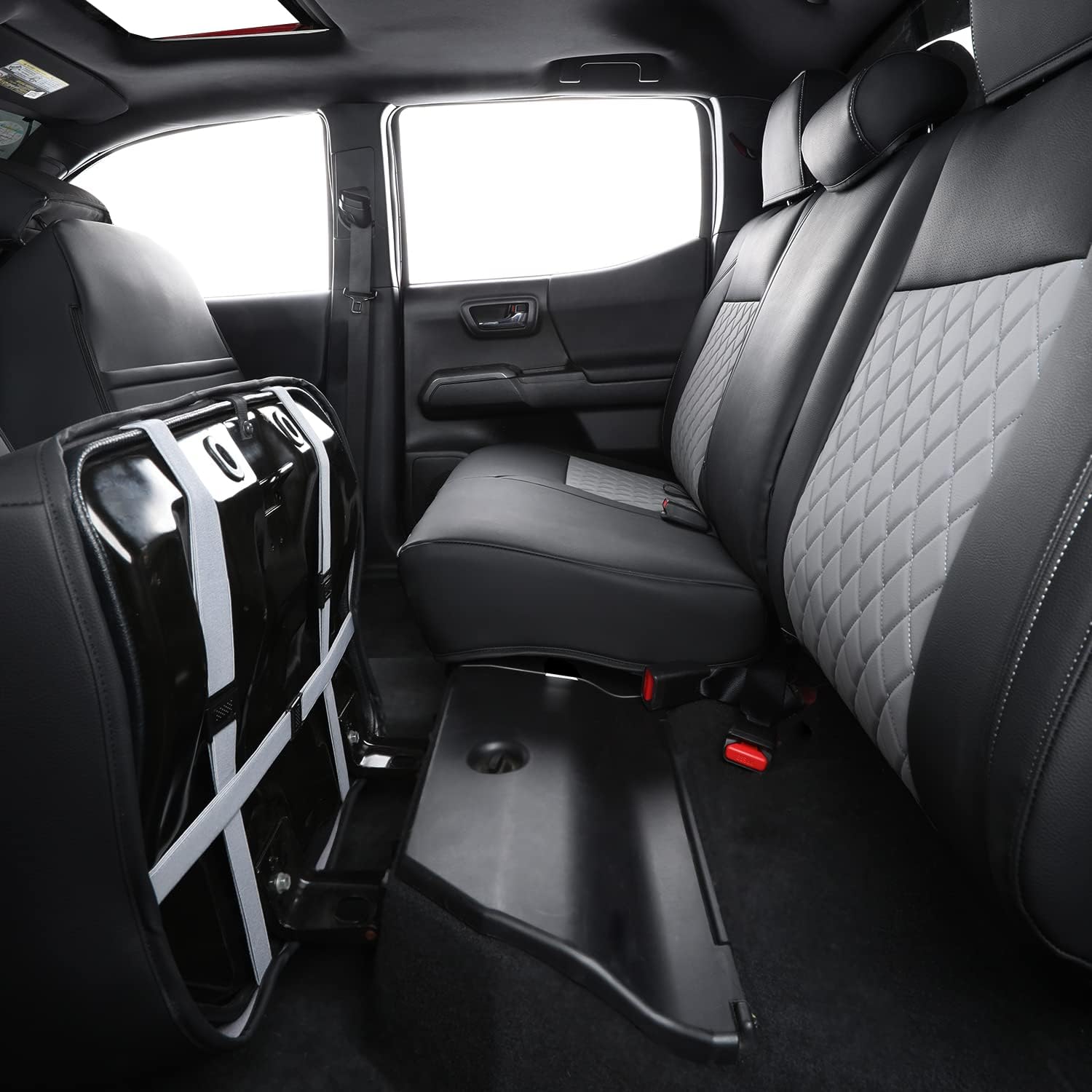 LUCKYMAN CLUB Tacoma Seat Covers Fit for 2016-2025 Tacoma Crew Cab/Double Cab with Water Proof Faux Leather