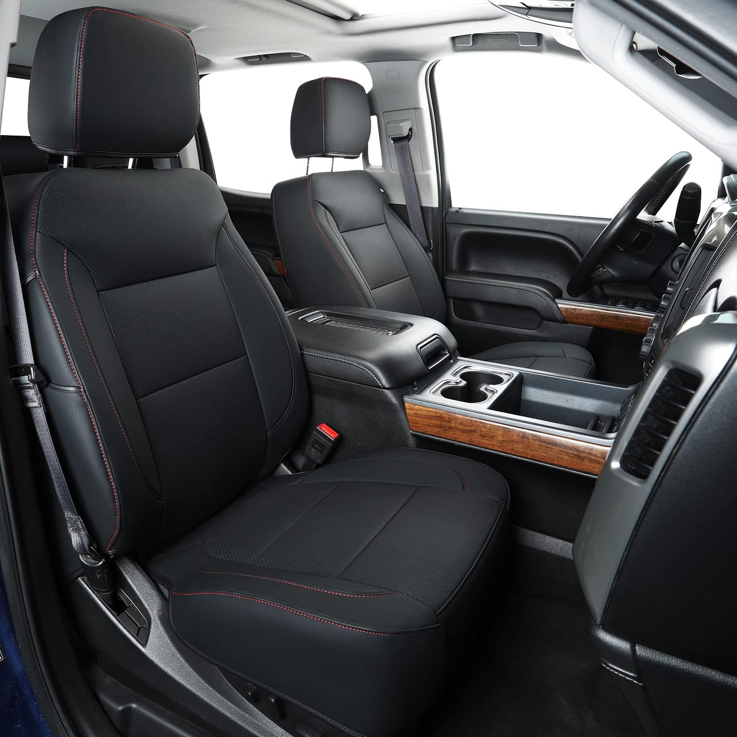 LUCKYMAN CLUB Custom Silverado Seat Covers 2007-2025 Chevrolet Silverado Sierra 1500/2500HD/3500HD crew, all-covered seat covers,dual, extended cab, waterproof leather, , all seasons