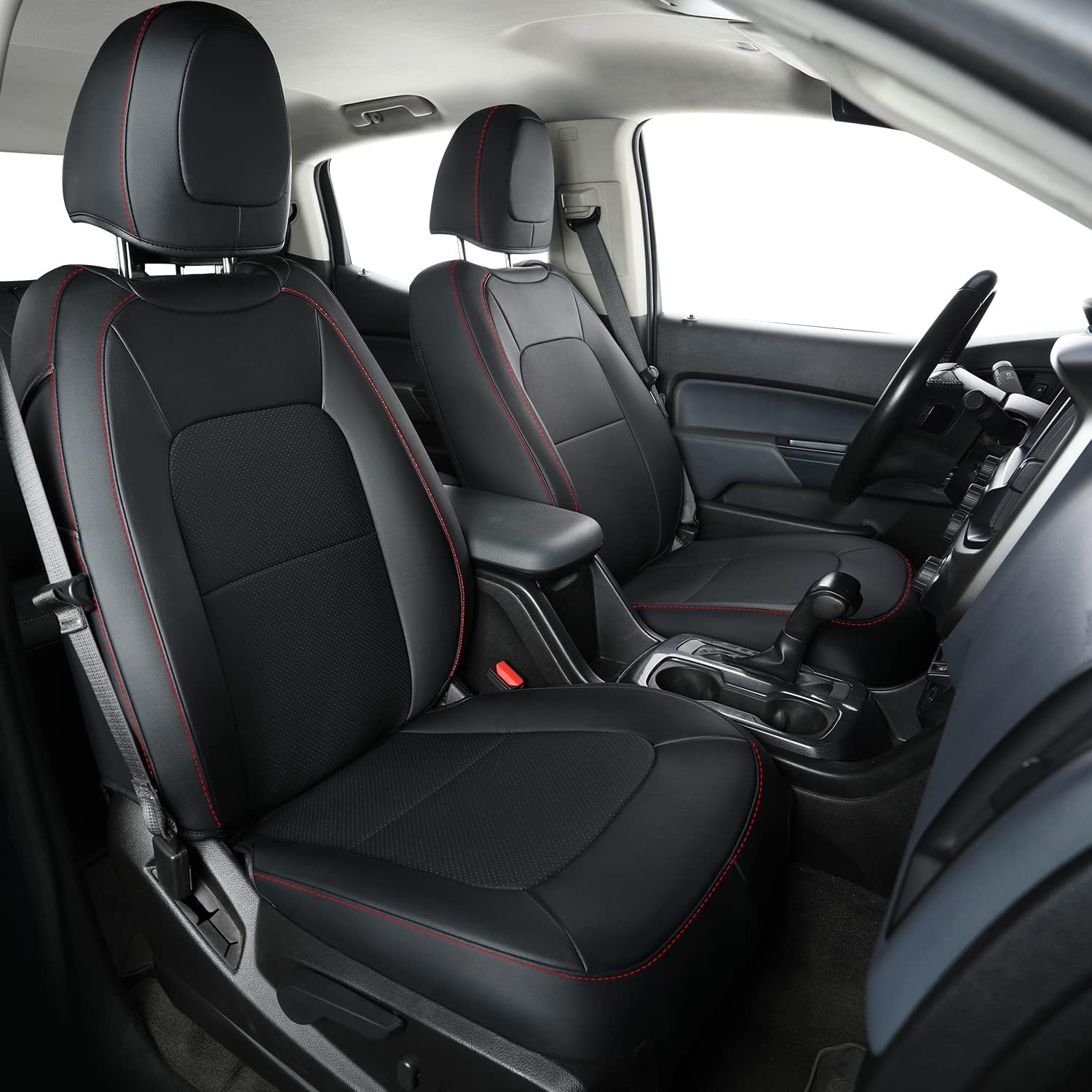 LUCKYMAN CLUB Chevy Colorado Seat Covers, fit for Colorado Canyon Crew Cab Z71 LT ZR2 Work Truck 2015-2025 with Faux Leather