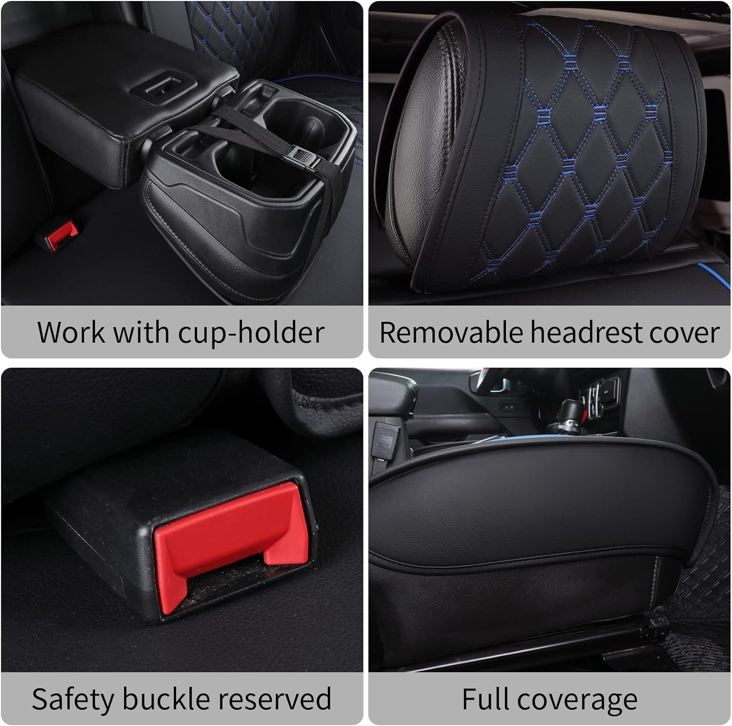 LUCKYMAN KLUBO Jeep Wrangler JK JL Antaŭaj Seĝaj Kovriloj Propra Fit 2/4 Pordo 2007-2024 Senlima Rubikono 392 Sahara Willys Sport Alta Altitudo Kamiono Kamiono Akvorezista Ledo