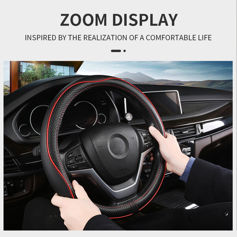 LUCKYMAN CLUB Customized Auto Car Steering Wheel Cover for Ford F-150, F-250, F-350, Expedition