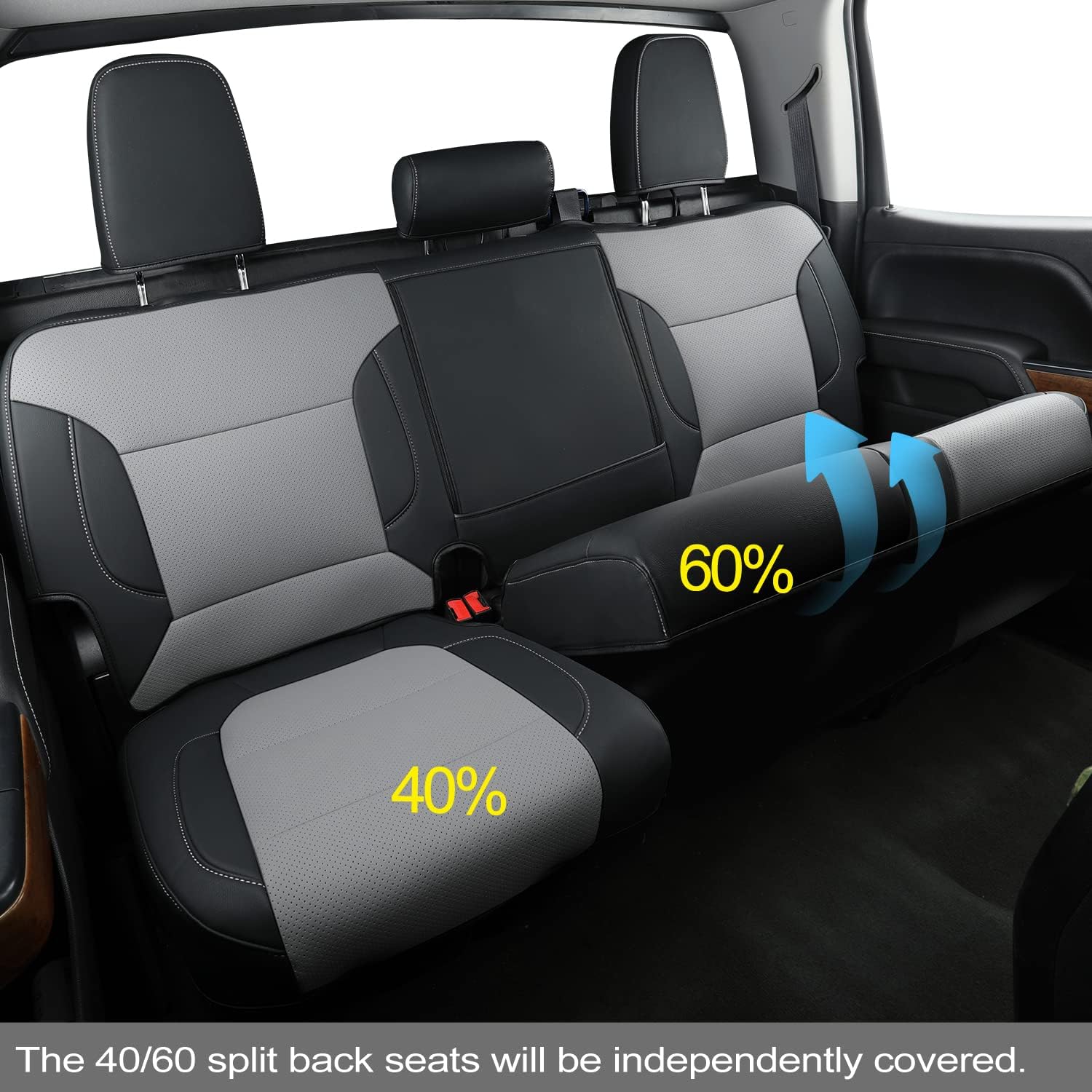 LUCKYMAN CLUB Custom Silverado Seat Covers 2007-2025 Chevrolet Silverado Sierra 1500/2500HD/3500HD crew, all-covered seat covers,dual, extended cab, waterproof leather, , all seasons