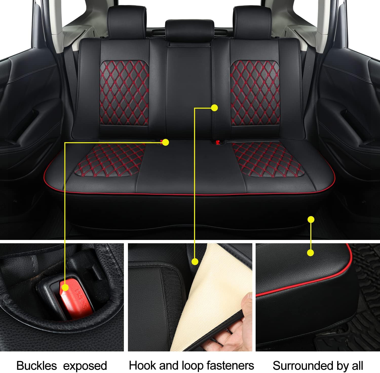 LUCKYMAN CLUB 2014-2025 Subaru/Forester Outback Custom Seat Covers Accessories Full Set Fit Premium Sport Wilderness Limited Touring Base with Waterproof FauxLeather