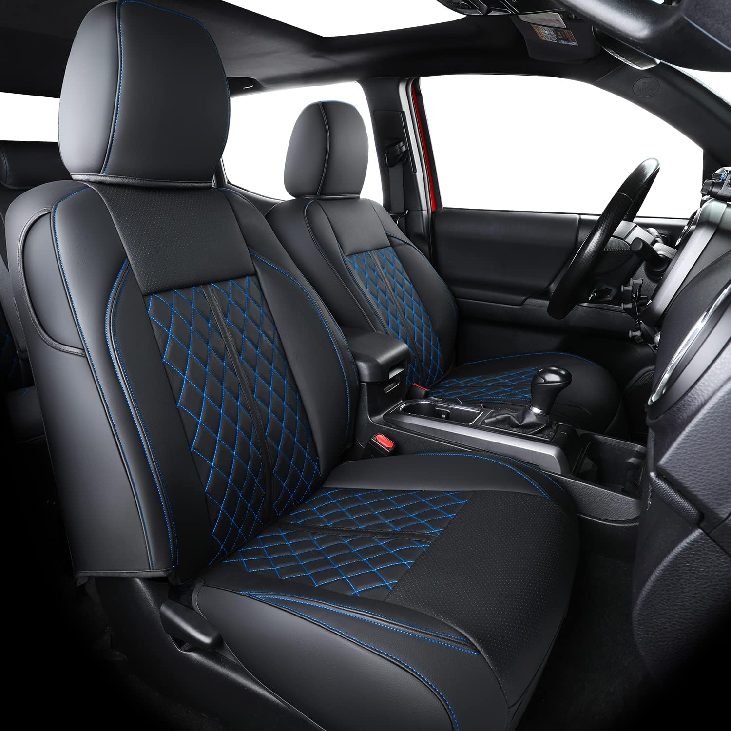 LUCKYMAN CLUB Tacoma Seat Covers Fit for 2016-2025 Tacoma Crew Cab/Double Cab with Water Proof Faux Leather