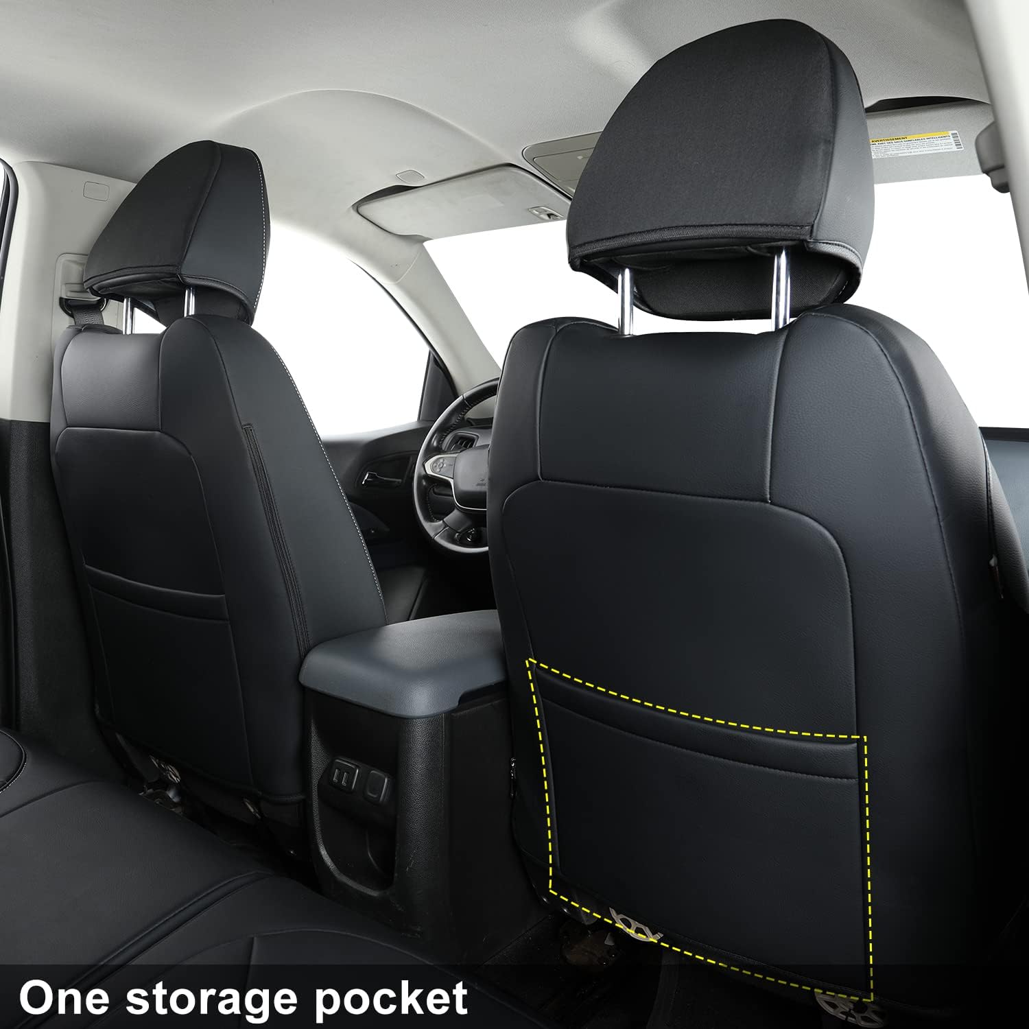 LUCKYMAN CLUB Chevy Colorado Seat Covers, fit for Colorado Canyon Crew Cab Z71 LT ZR2 Work Truck 2015-2025 with Faux Leather