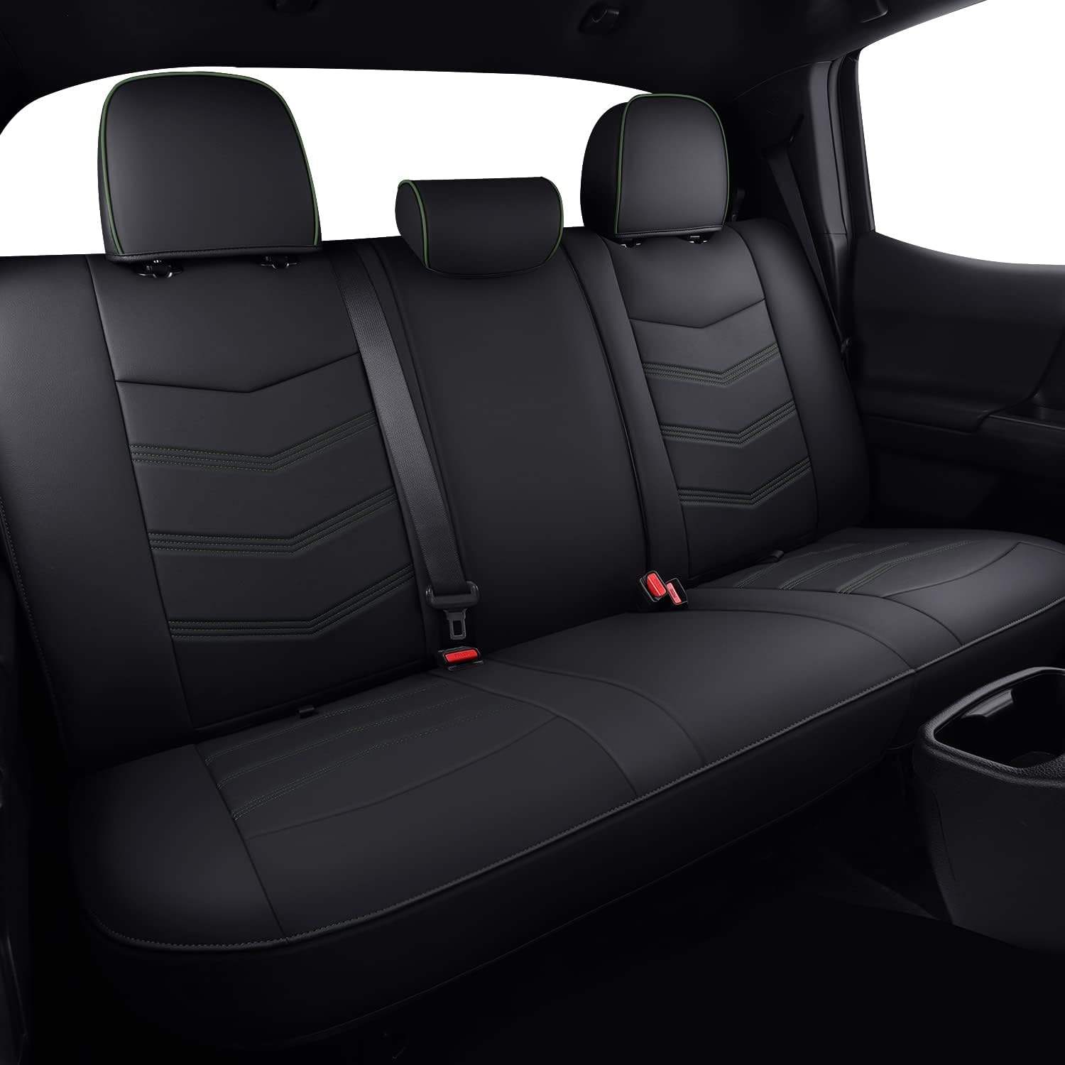 LUCKYMAN CLUB 2005-2025 Tacoma Seat Covers Full Set Waterproof leather for Tacoma Double/Crew Cab SR SR5 TRD Sport TRD Off-Road PreRunner Trims, with Waterproof Faux Leather All-enveloping, four seasons general, wear-resistant and scratch-resistant