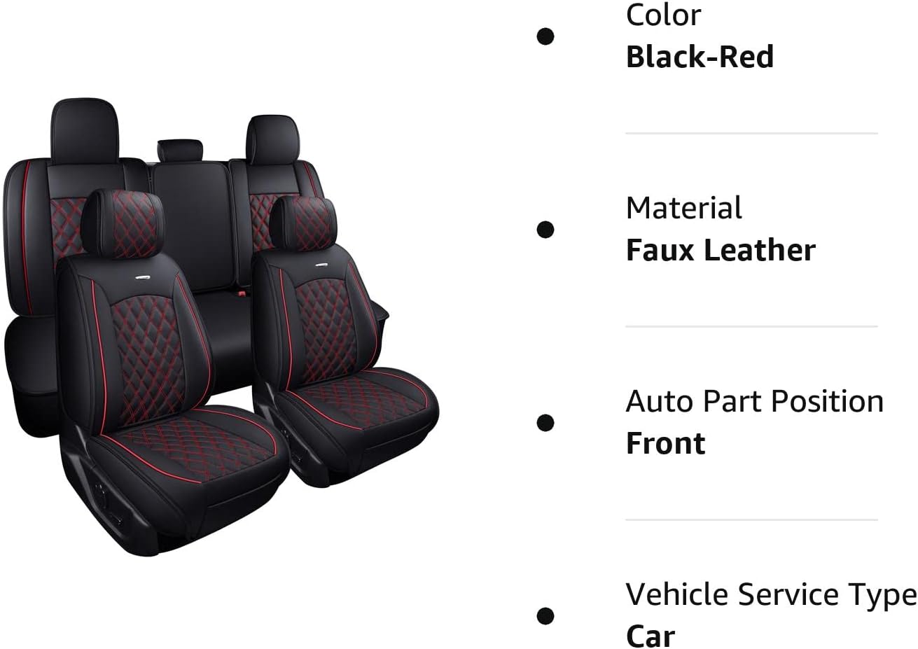 LUCKYMAN CLUB Car Seat Covers Full Set with Waterproof Leather, Automotive Vehicle Cushion Cover for Cars SUV Pick-up Truck Fit for 2009 to 2025 Ford F150 Carhartt and 2017 to 2025 F250 F350 F450