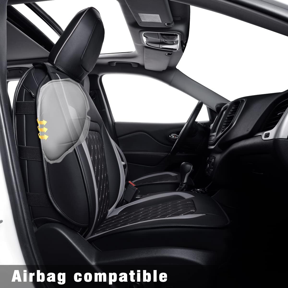 LUCKYMAN CLUB Jeep Cherokee Seat Covers fit for 2014-2025 Jeep Cherokee with Faux Leather All seasons are good Resist claw marks seat covers