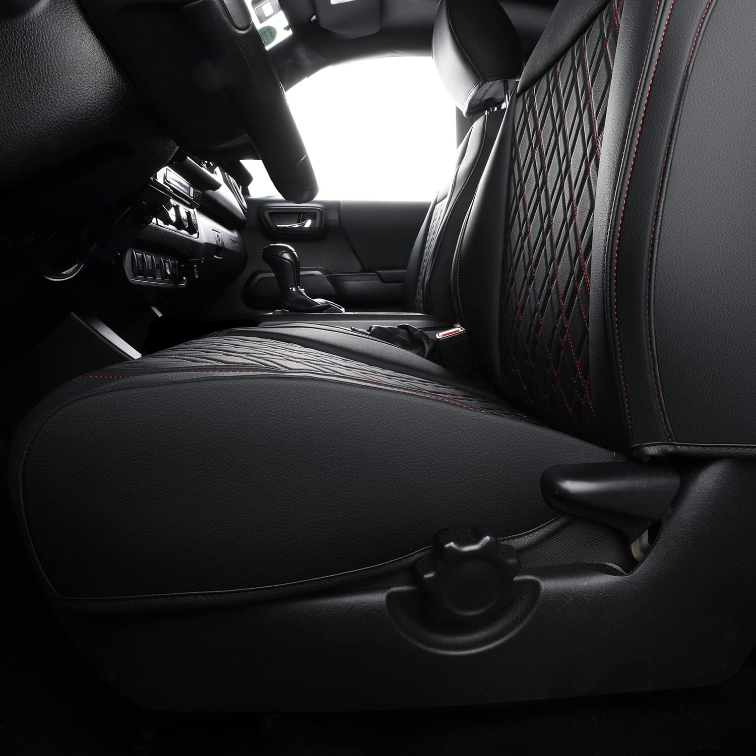 LUCKYMAN CLUB Tacoma Seat Covers, Fit for 2016-2025 Tacoma Crew Double Cab SR SR5 TRD Sport TRD Off-Road TRD PRO and SR SR5 TRD Sport TRD Off-Road TRD PRO Limited with Water Proof Faux Leather