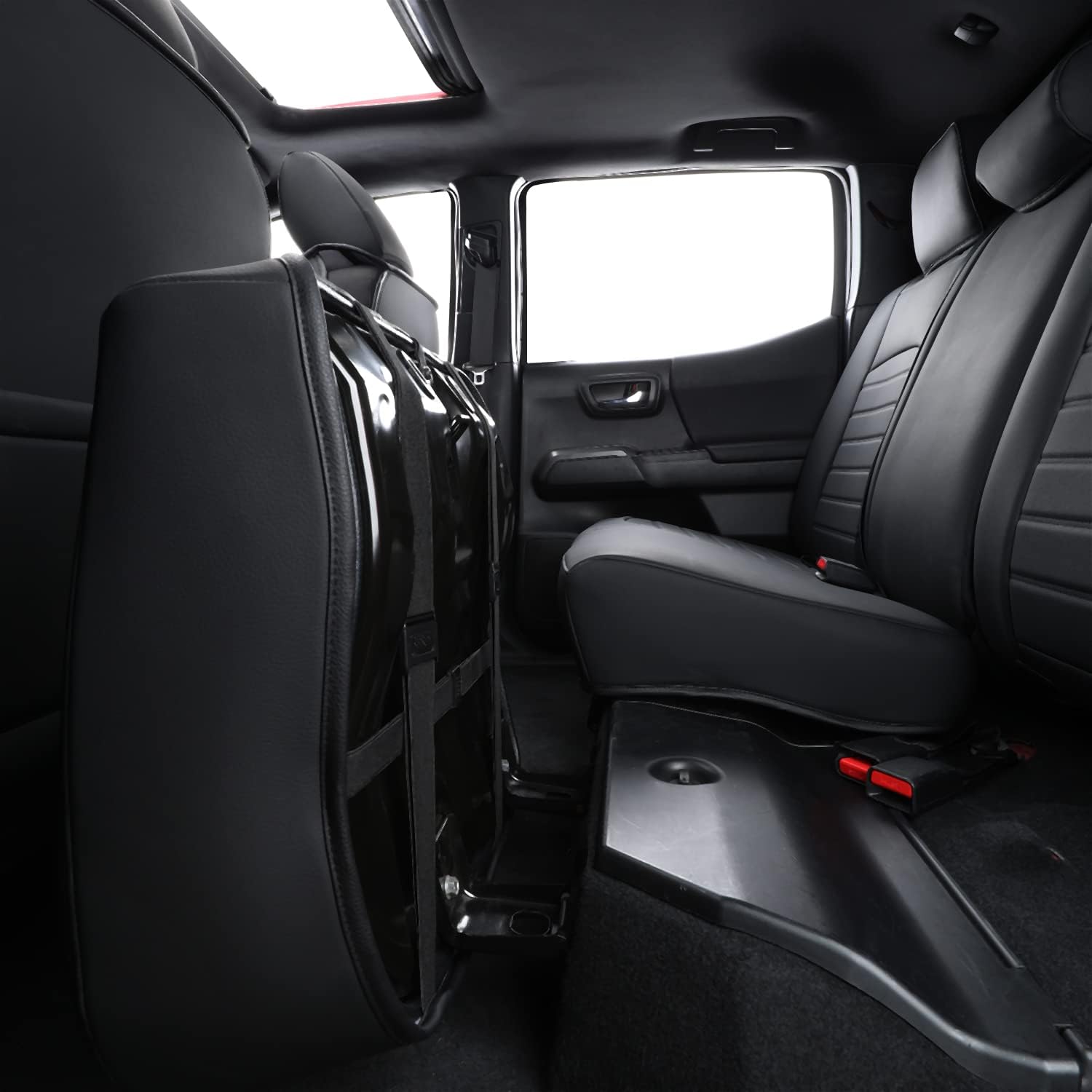 LUCKYMAN CLUB Tacoma Seat Covers, Fit for 2005-2025 Tacoma Crew Cab/Double Cab SR SR5 TRD Sport TRD Off-Road PreRunner with Water Proof Faux Leather
