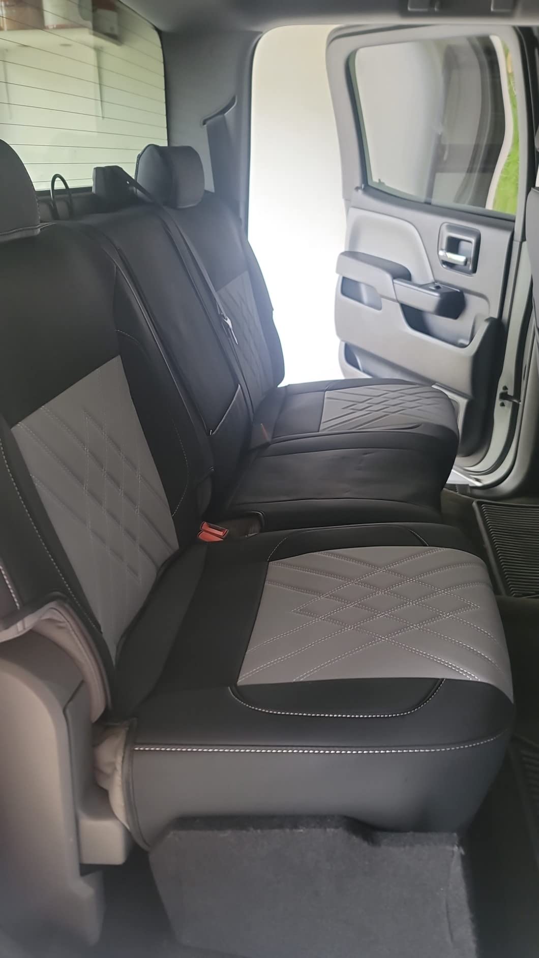 LUCKYMAN CLUB Chevy Silverado Leather truck Seat Covers 2014-2018 For1500&2500&3500HD Custom-made all-enveloped, all-season, waterproof leather