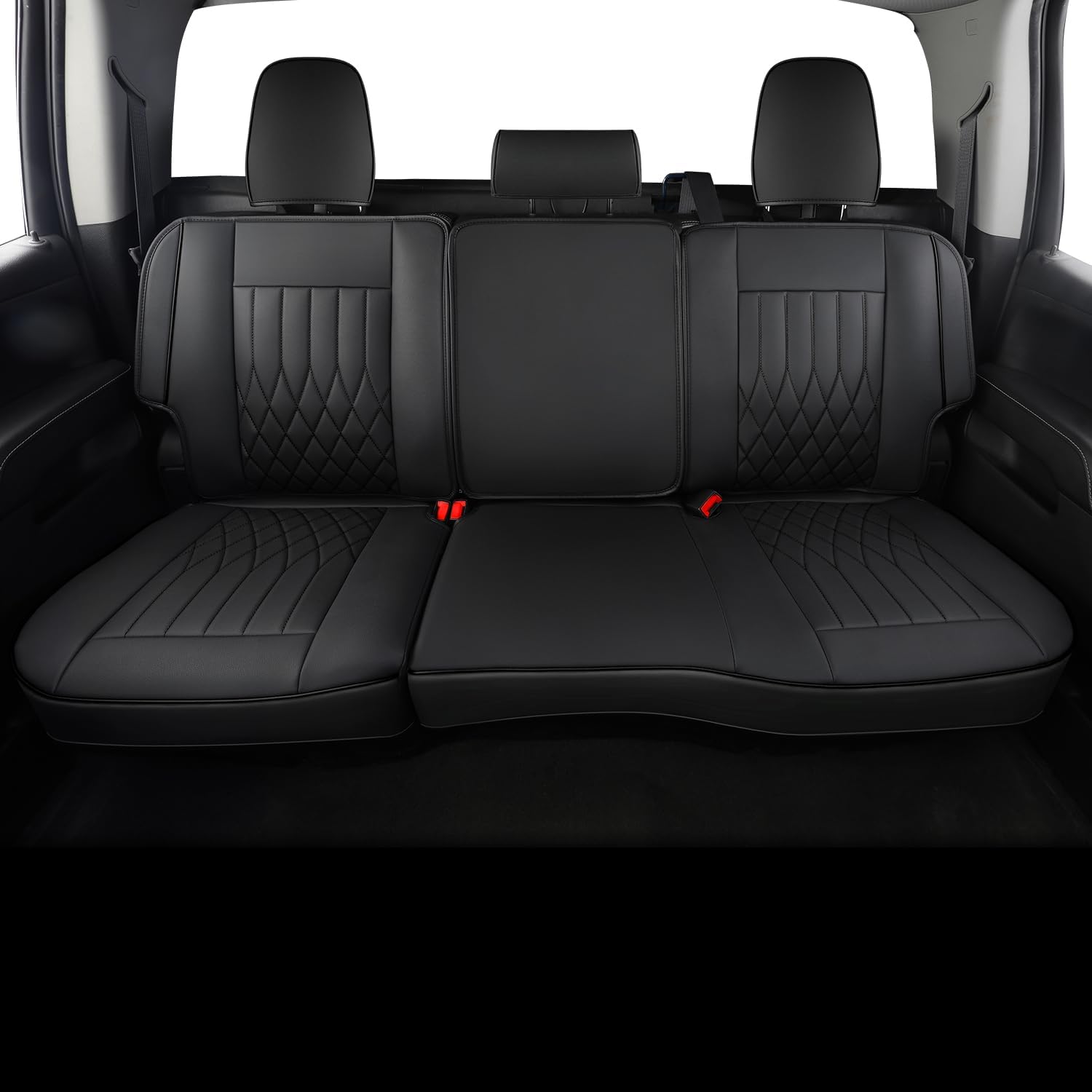 LUCKYMAN CLUB Silverado Faux Leather Seat Covers, Fit for 2014-2025 Chevy Silverado GMC Sierra 1500 and 2020-2024 2500HD 3500HD Crew Cab