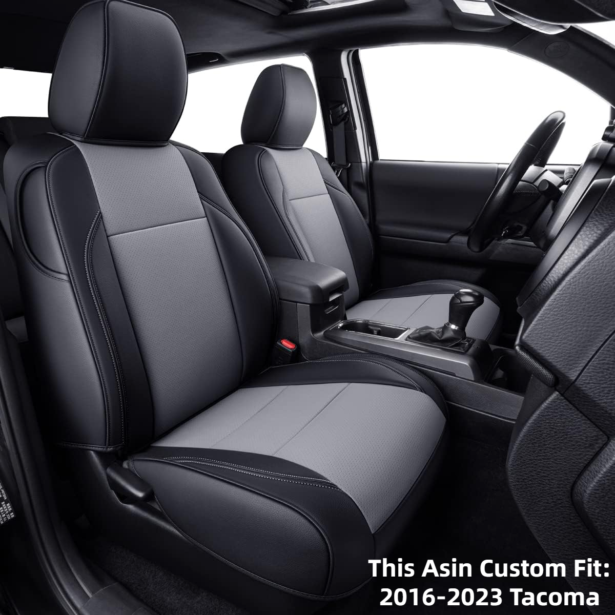 LUCKYMAN CLUB Tacoma Custom Fit Seat Covers For 2016-2025 Tacoma Crew Cab / Extended Cab SR SR5 TRD Sport TRD Off-Road TRD PRO Limited with Faux Leather