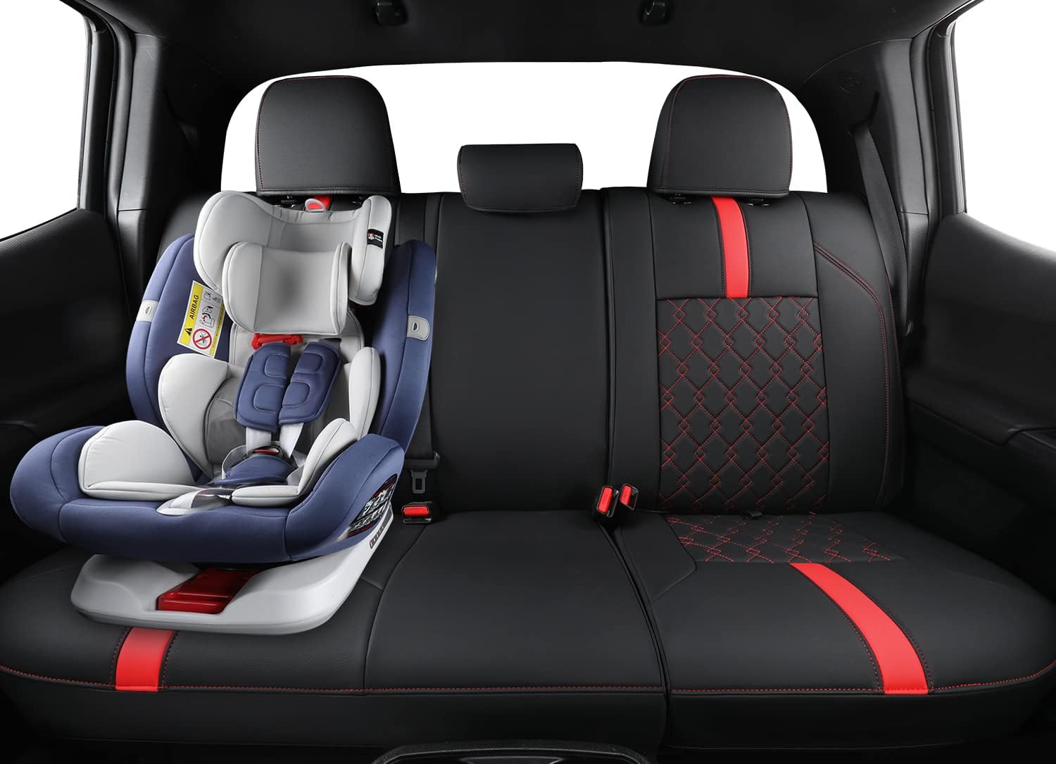 LUCKYMAN CLUB Tacoma Seat Covers, Custom fit 2016-2023 Faux Leather Tacoma SR SR5 TRD Sport TRD Off-Road PreRunner Crew Double Cab