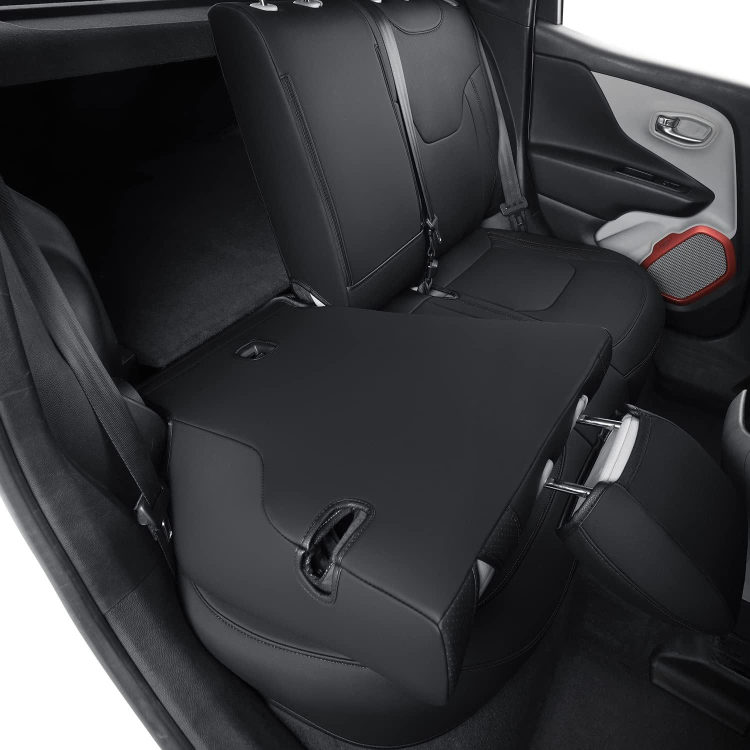 LUCKYMANCLUB Compass Seat Covers, Fit for 2018-2025 Jeep Compass and 2015-2025 Jeep Renegade 4dr SUV with Water Proof Faux Leather