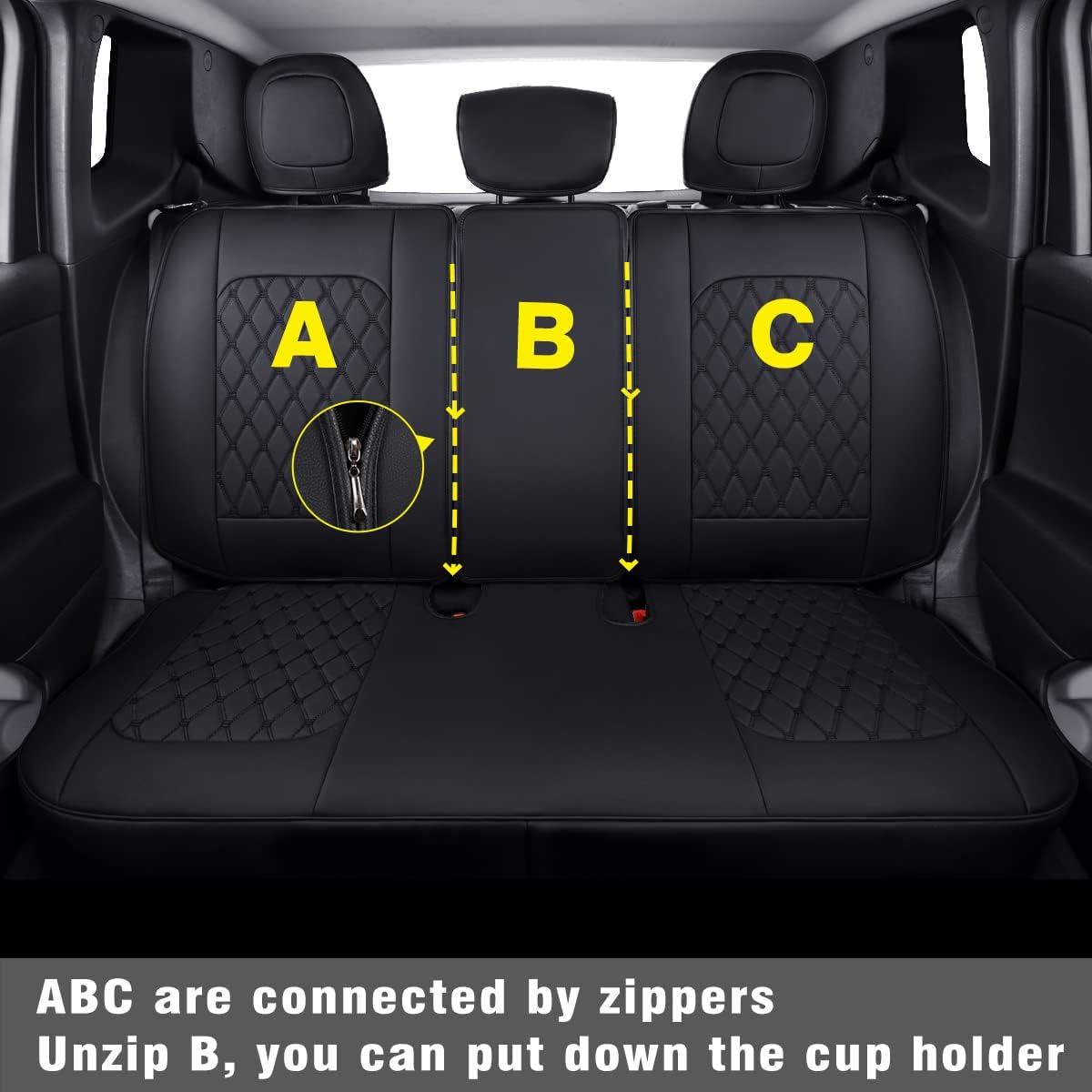 LUCKYMAN CLUB Renegade Seat Covers fit for 2015-2025 Renegade and 2017-2025 Compass with Water Proof Faux Leather