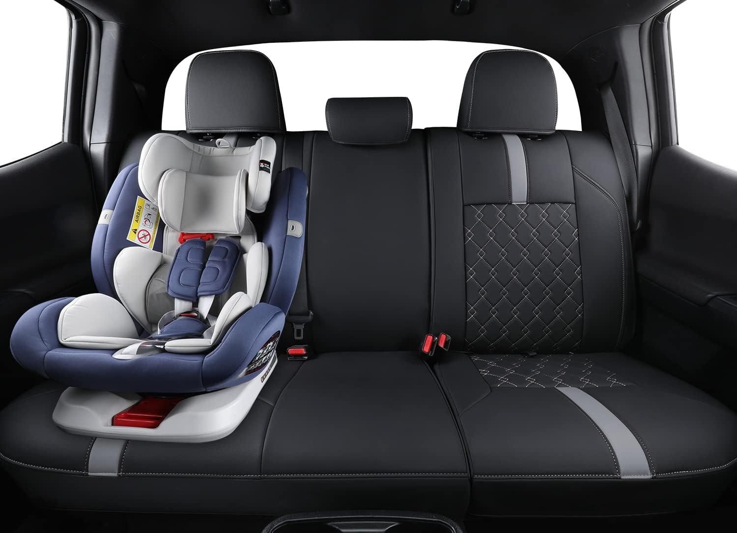 LUCKYMAN CLUB Tacoma Seat Covers, Custom fit 2016-2023 Faux Leather Tacoma SR SR5 TRD Sport TRD Off-Road PreRunner Crew Double Cab