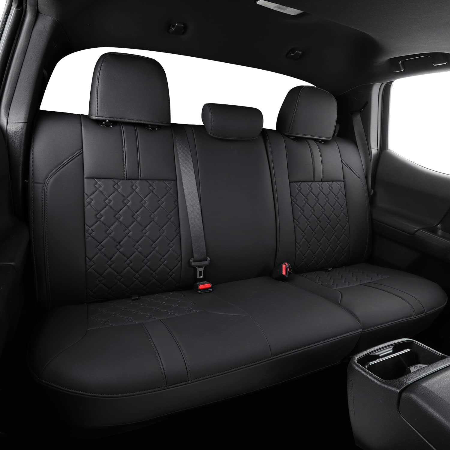 LUCKYMAN CLUB Tacoma Seat Covers, Custom fit 2016-2023 Faux Leather Tacoma SR SR5 TRD Sport TRD Off-Road PreRunner Crew Double Cab