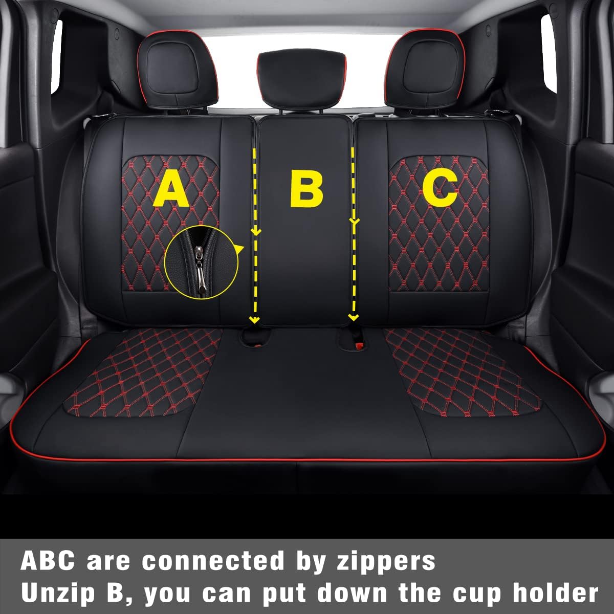 LUCKYMAN CLUB Renegade Seat Covers fit for 2015-2025 Renegade and 2017-2025 Compass with Water Proof Faux Leather