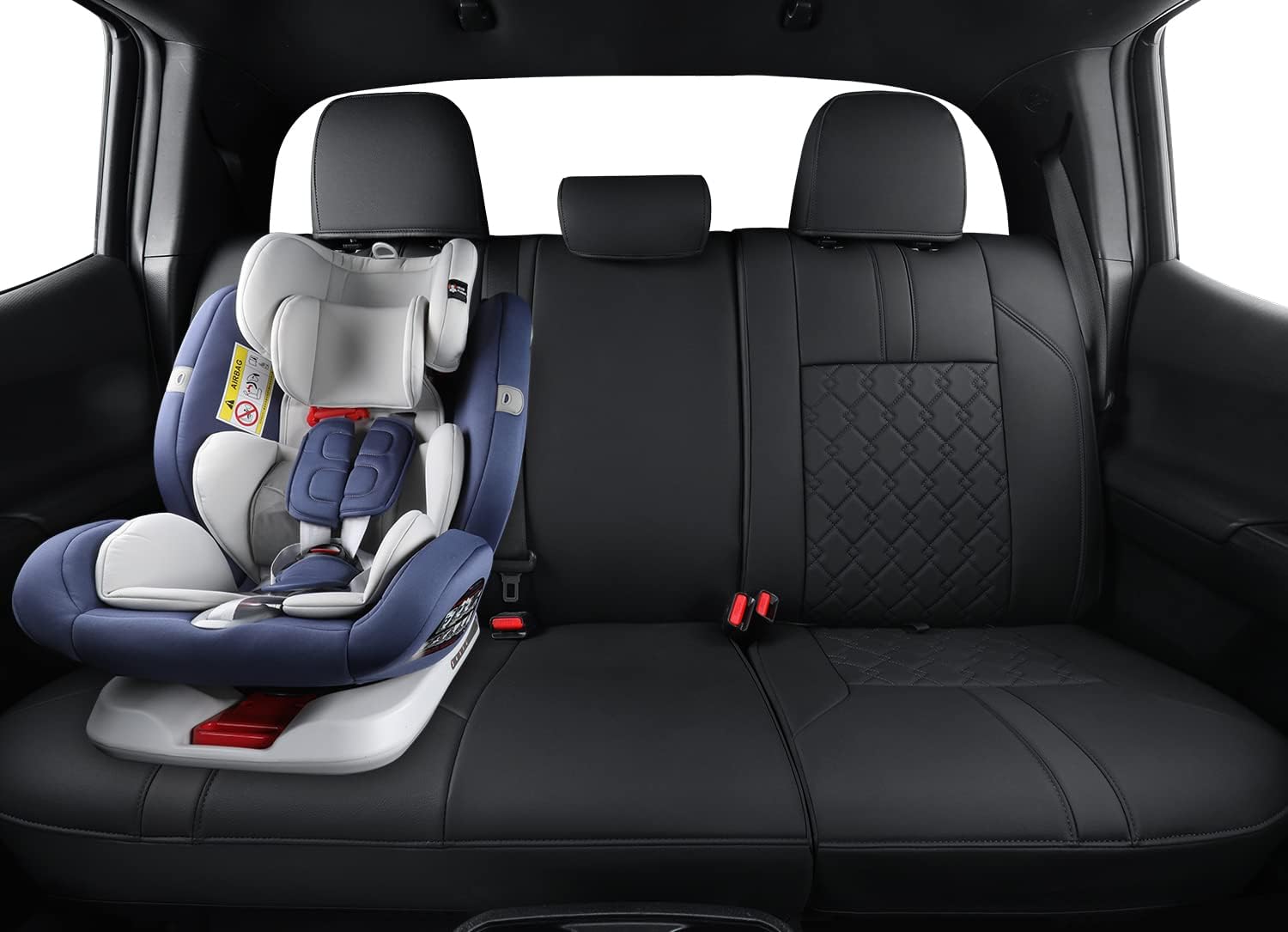 LUCKYMAN CLUB Tacoma Seat Covers, Custom fit 2016-2023 Faux Leather Tacoma SR SR5 TRD Sport TRD Off-Road PreRunner Crew Double Cab