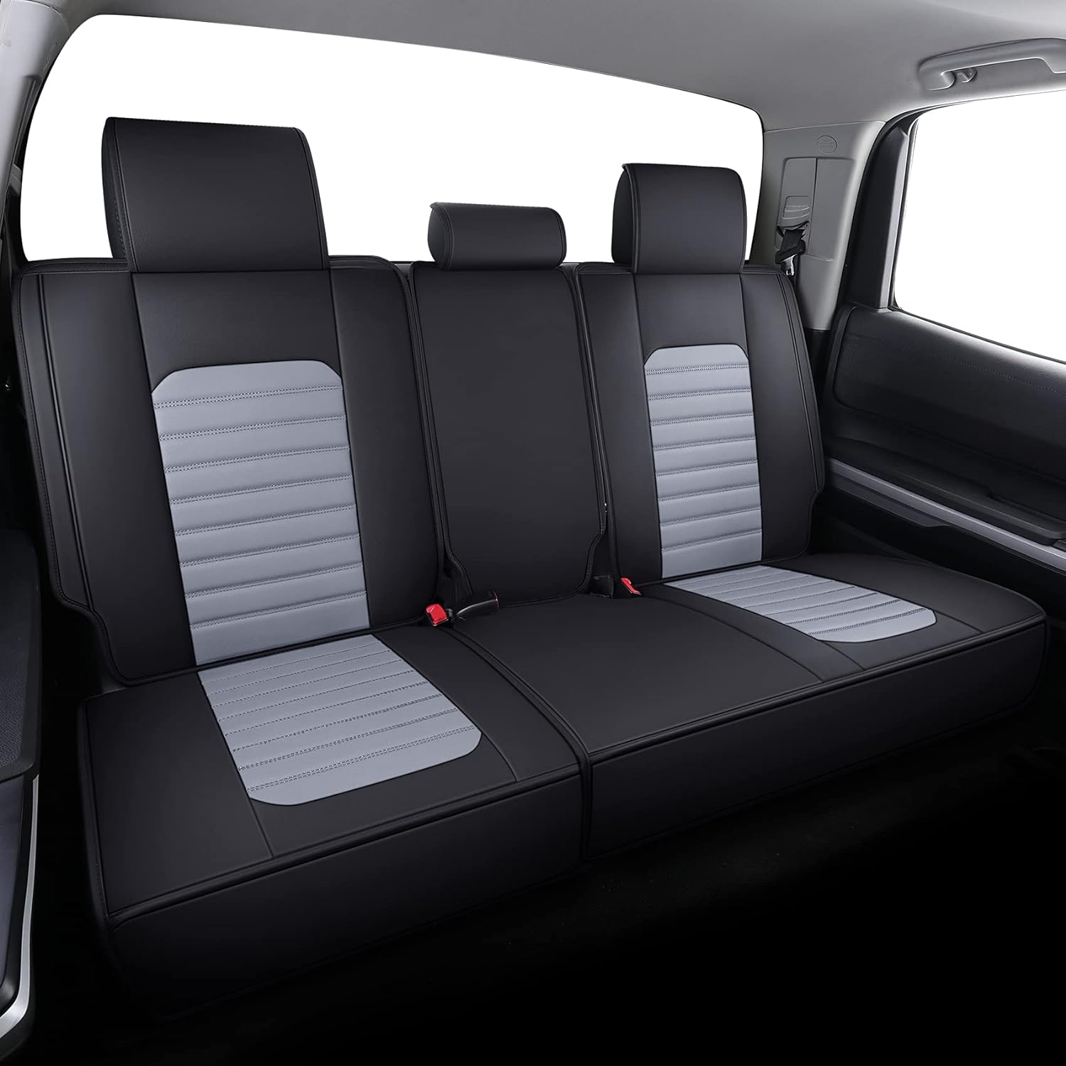 LUCKYMAN CLUB Tundra Seat Covers Full Set Compatible with Toyota Tundra Custom Fit 2008-2025 Truck Pickup Crewmax Double Cab Waterproof Leather Seat Cushions with Split Bench 40/60