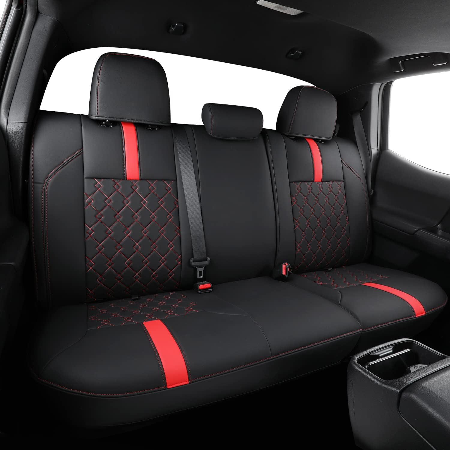 LUCKYMAN CLUB Tacoma Seat Covers, Custom fit 2016-2023 Faux Leather Tacoma SR SR5 TRD Sport TRD Off-Road PreRunner Crew Double Cab