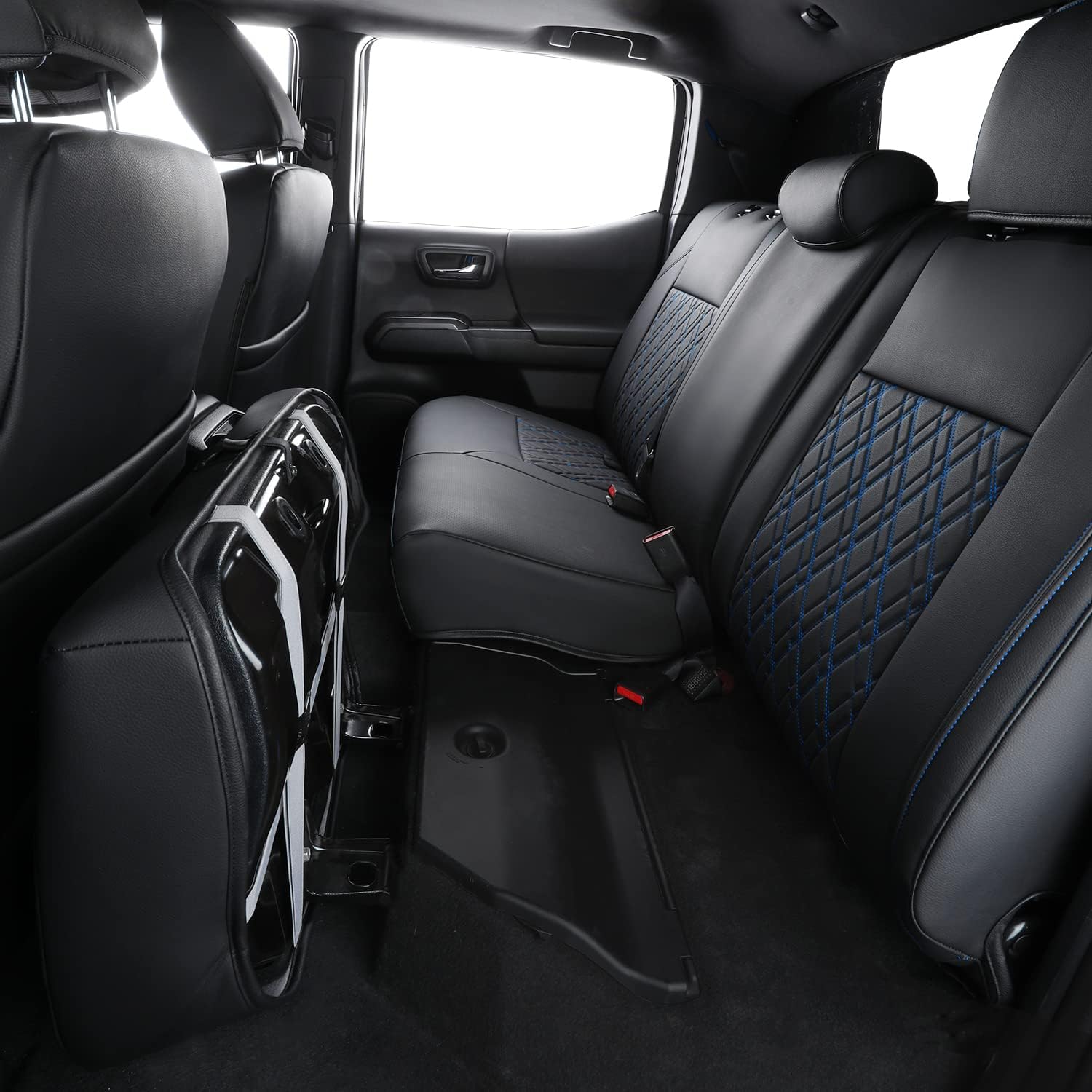 LUCKYMAN CLUB Tacoma Seat Covers, Fit for 2016-2025 Tacoma Crew Double Cab SR SR5 TRD Sport TRD Off-Road TRD PRO and SR SR5 TRD Sport TRD Off-Road TRD PRO Limited with Water Proof Faux Leather